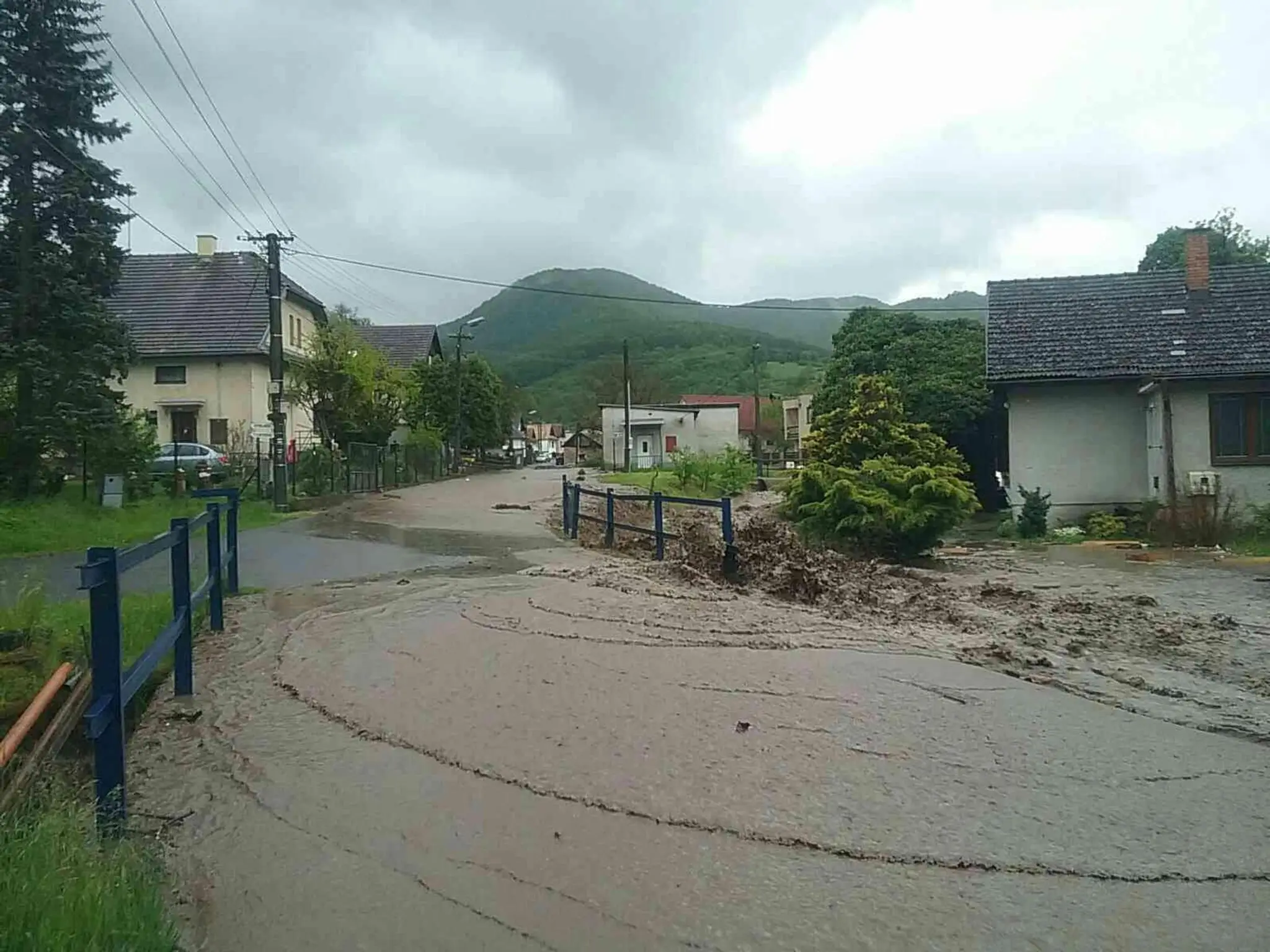Povodeň v Rudne nad Hronom.