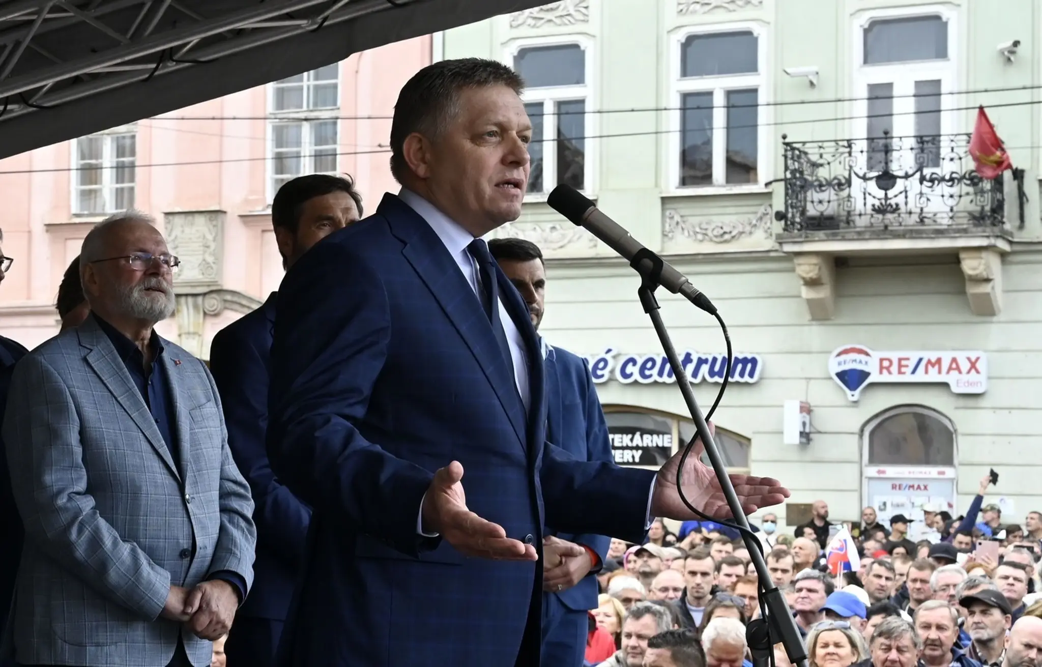 Robert Fico na proteste v Košiciach