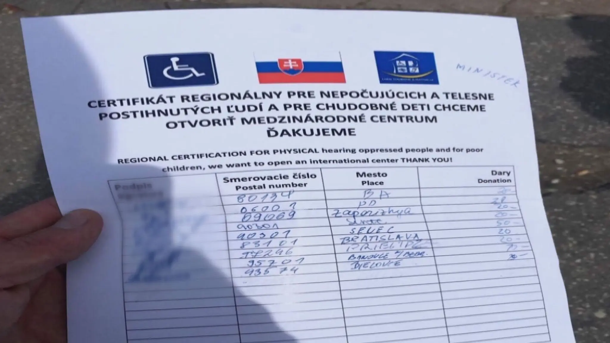Podvodná zbierka pre hluchonemých