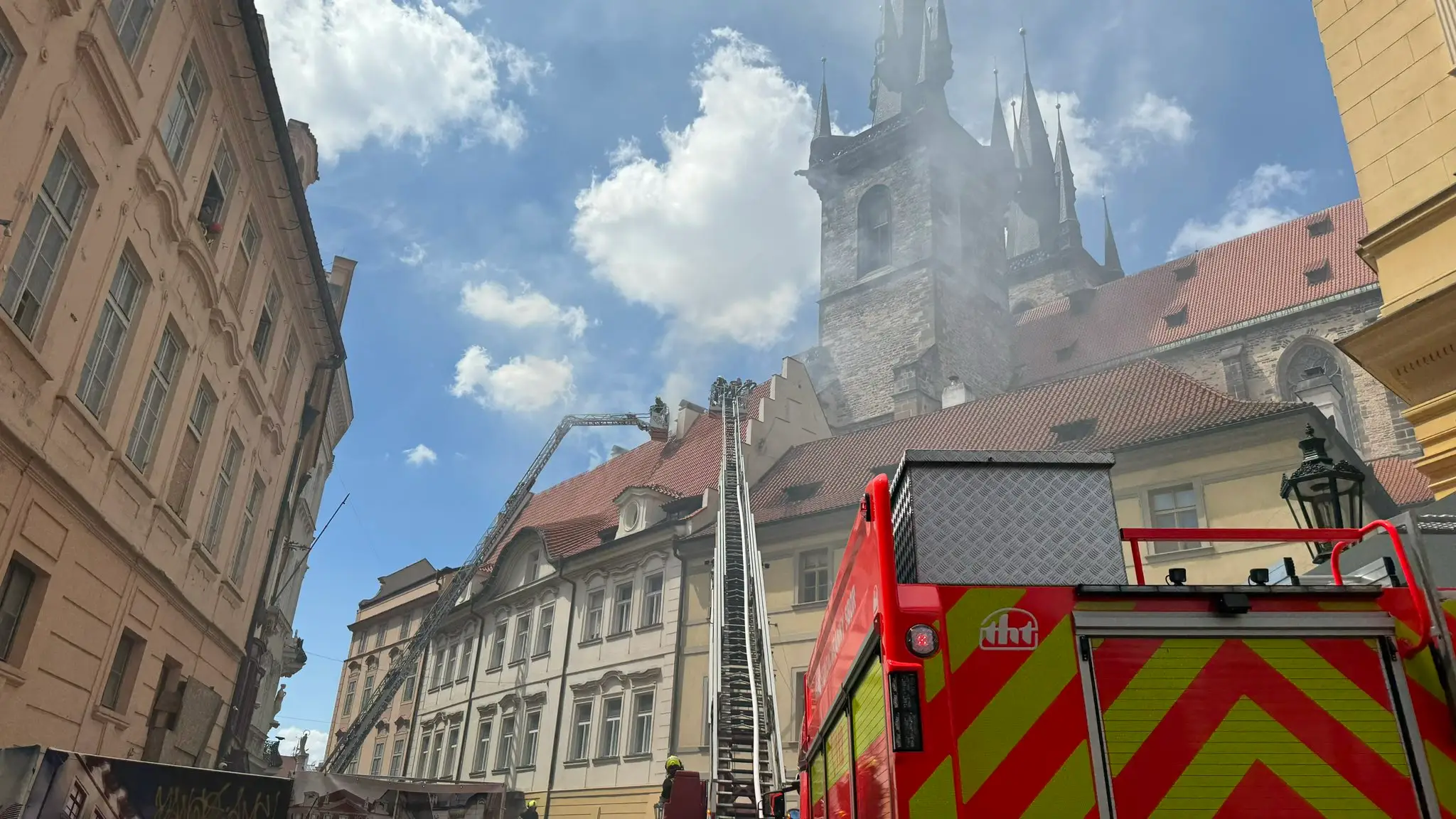 Požiar v centre Prahy