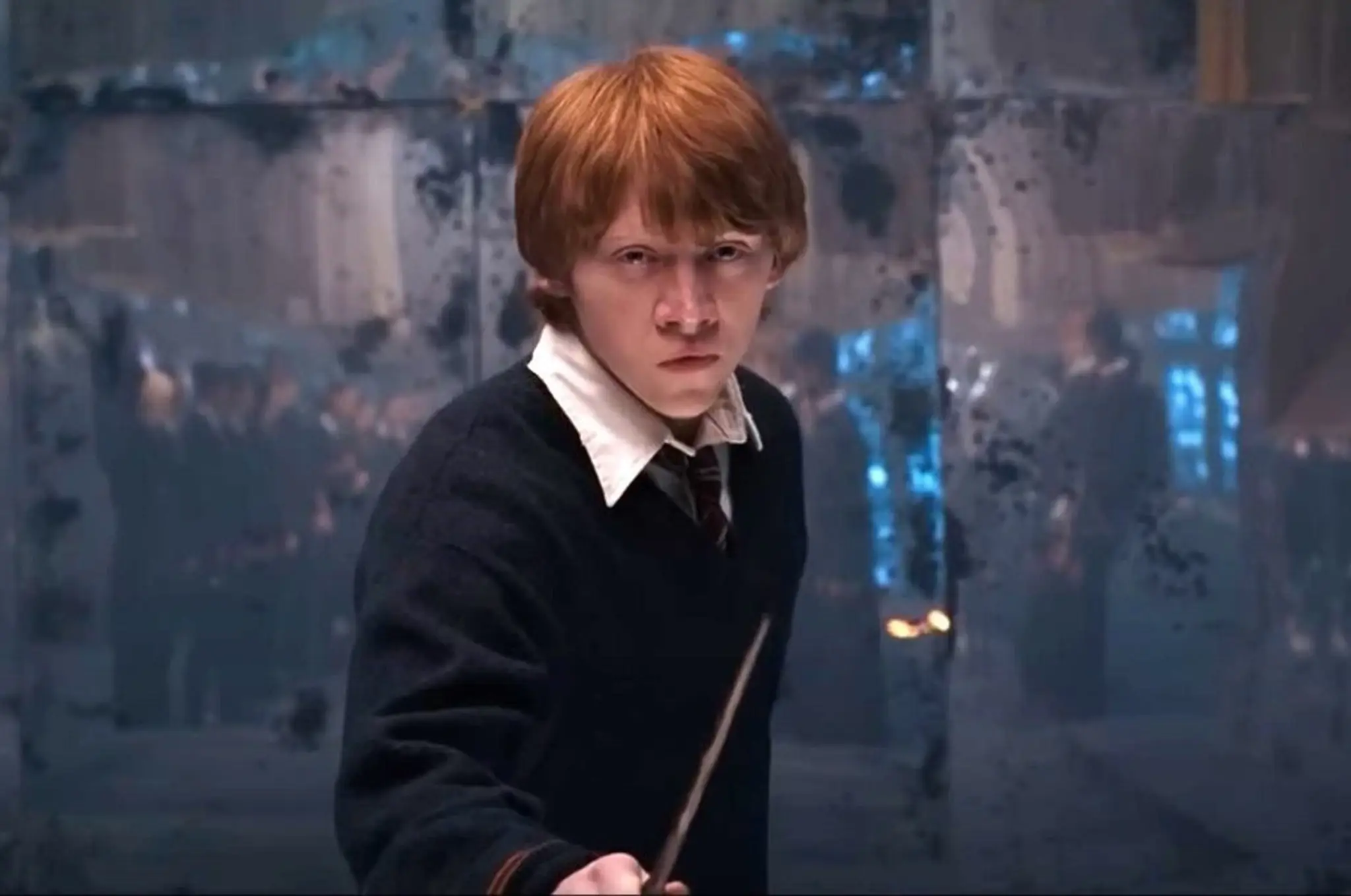 Rupert Grint ako Ron Weasley.