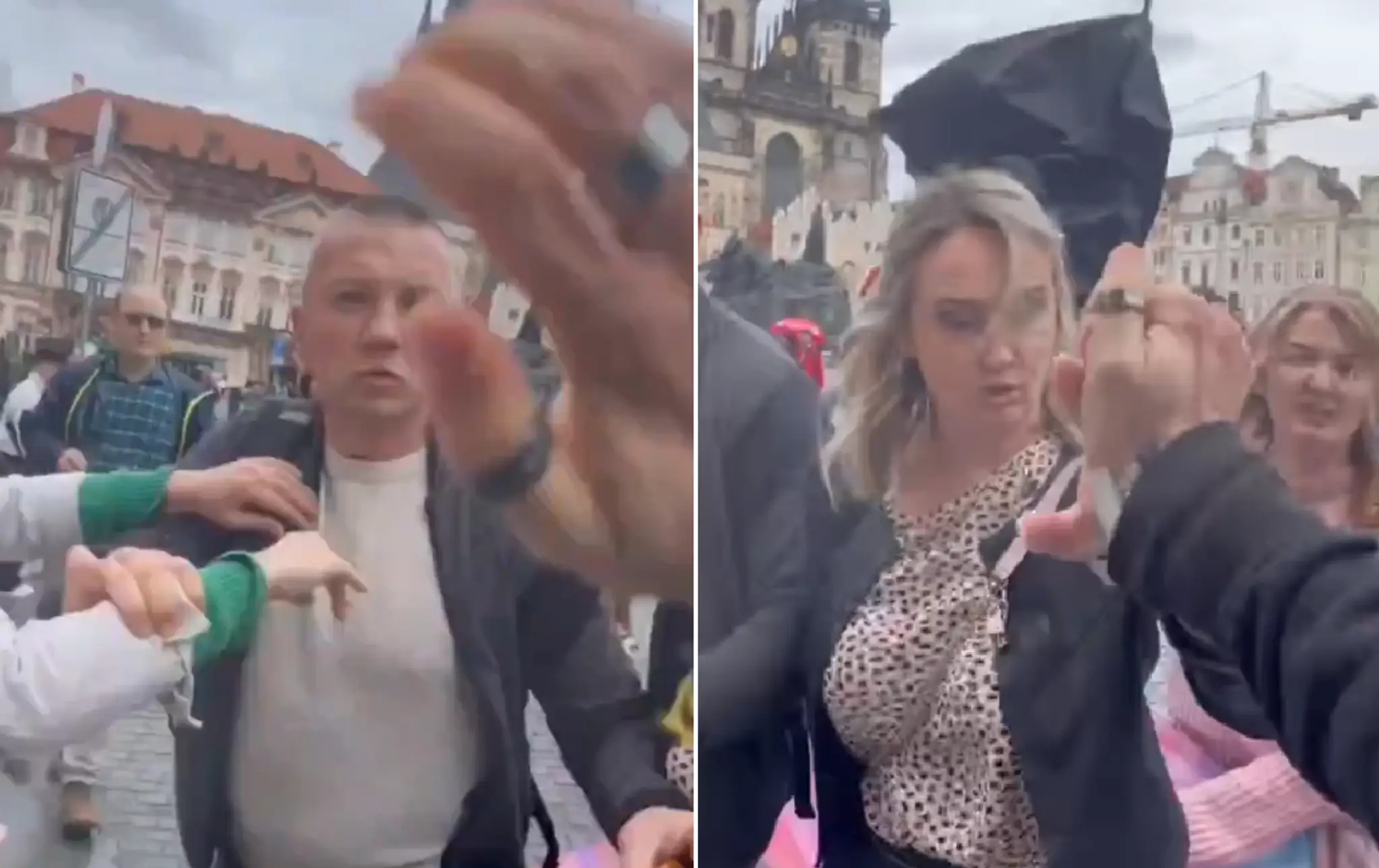 Incident na Staromestskom námestí v Prahe.