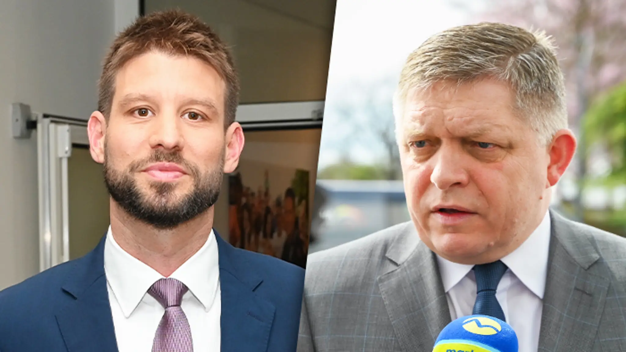 Michal Šimečka a Robert Fico.