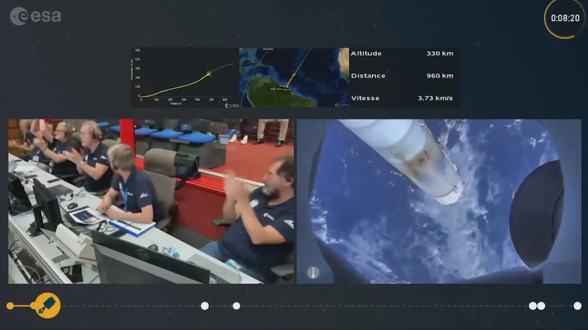 Štart rakety so slovenskou družicou.