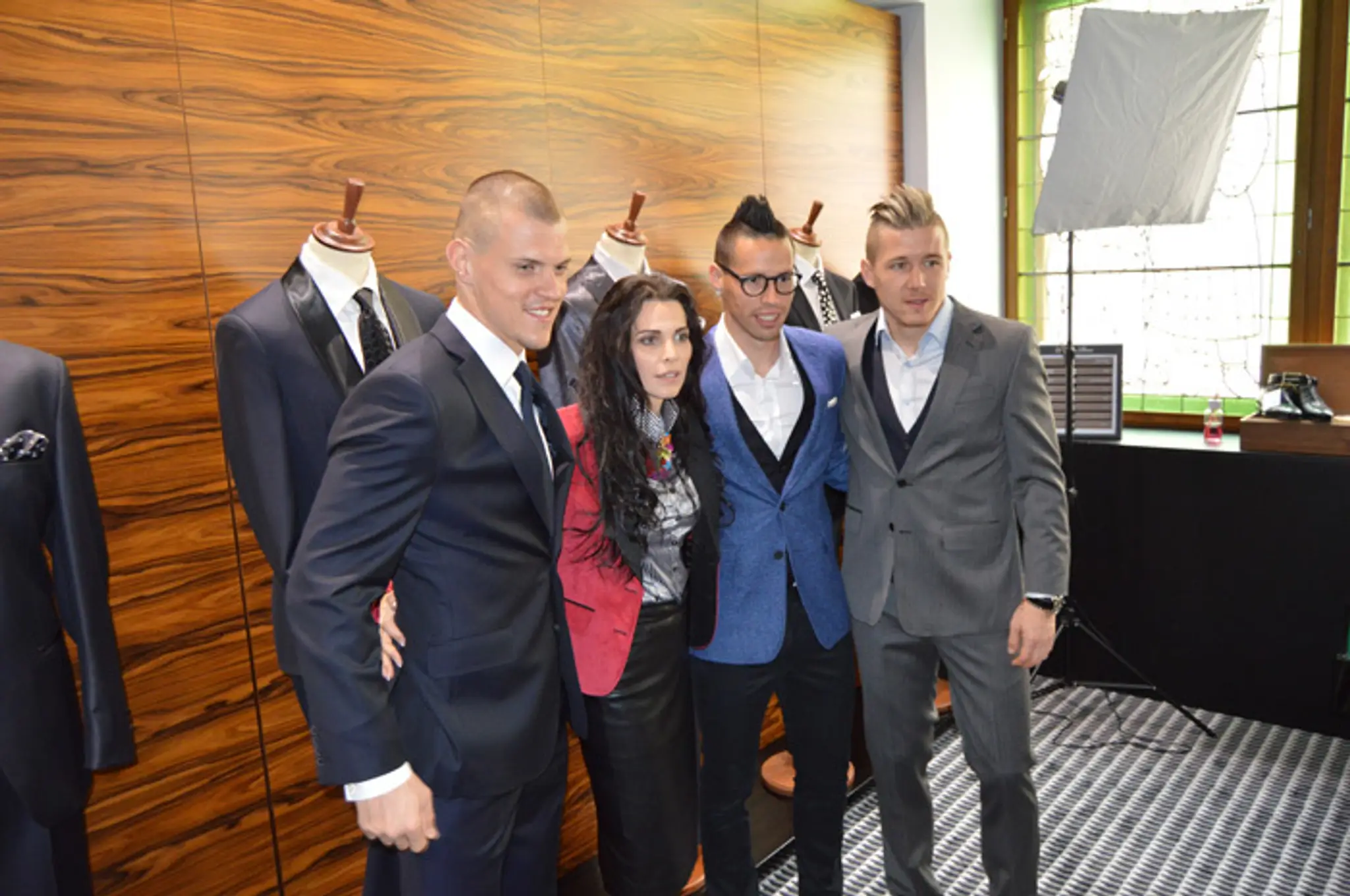 Martin Škrtel, Marek Hamšík a Juraj Kucka na skúške oblekov.