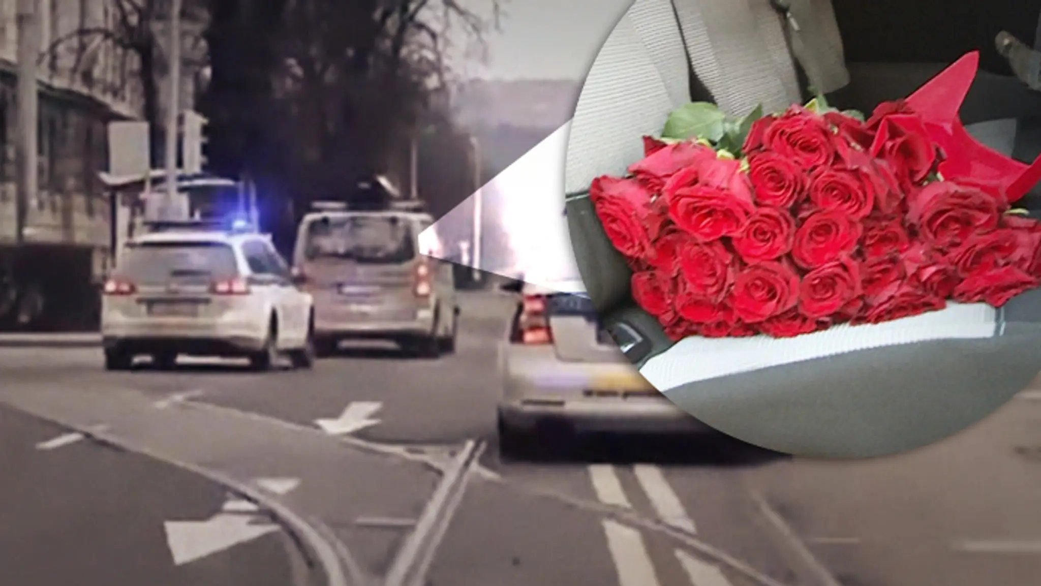 Unikajúce auto pred policajtmi.