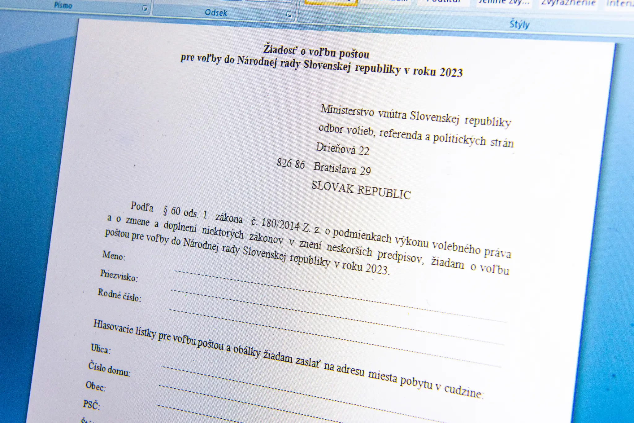 líži sa koniec lehoty na podanie žiadosti o voľbu poštou pre septembrové parlamentné voľby