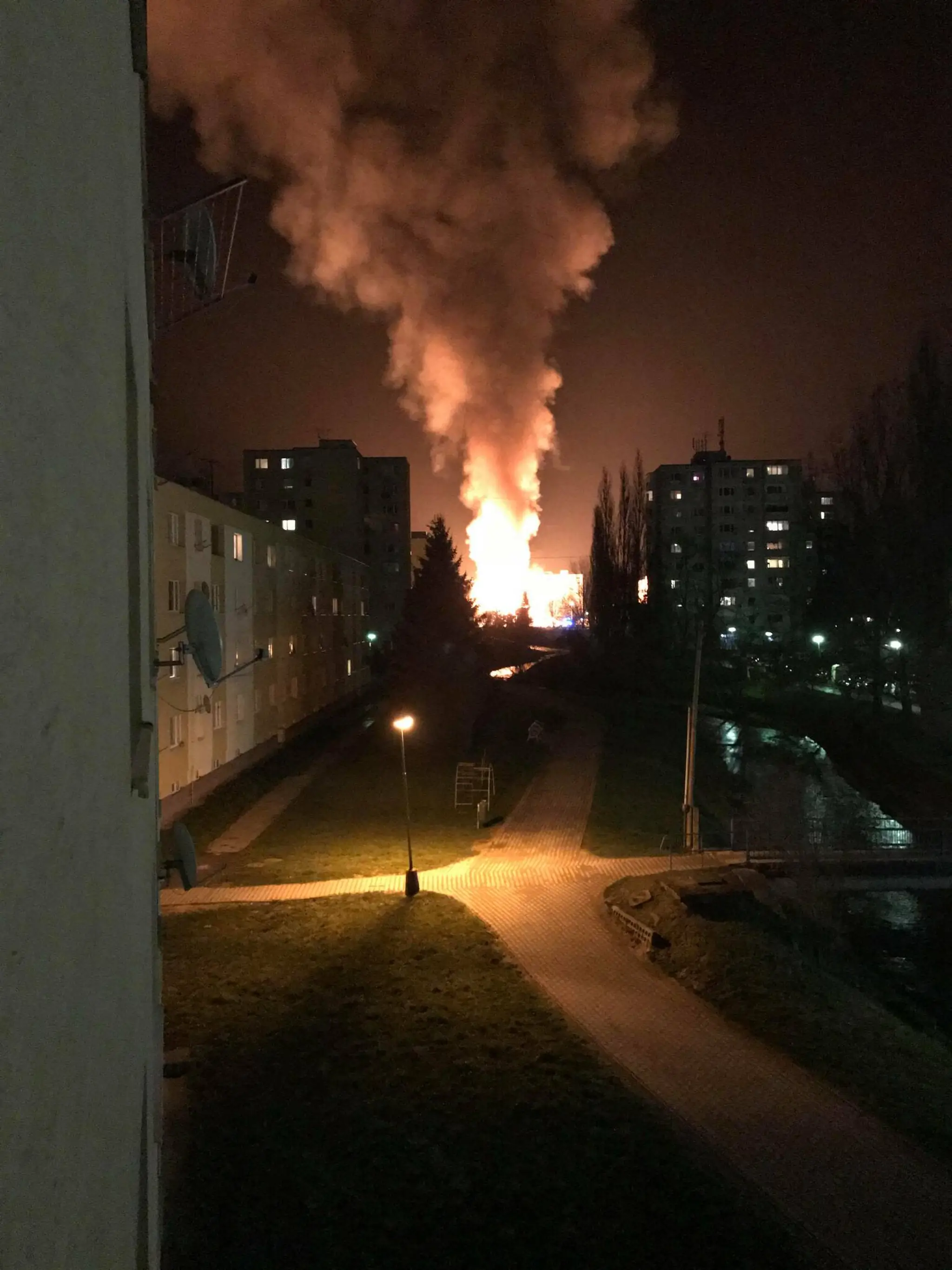 Požiar v Považskej Bystrici.