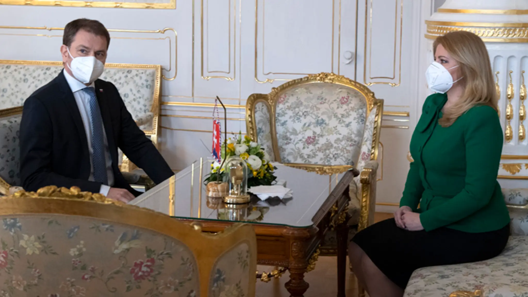 Premiér Igor Matovič a prezidentka Zuzana Čaputová.