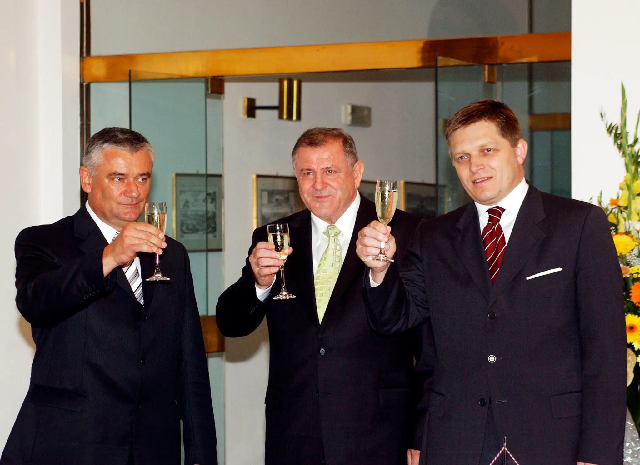 Ján Slota, Vladimír Mečiar a Robert Fico v roku 2006