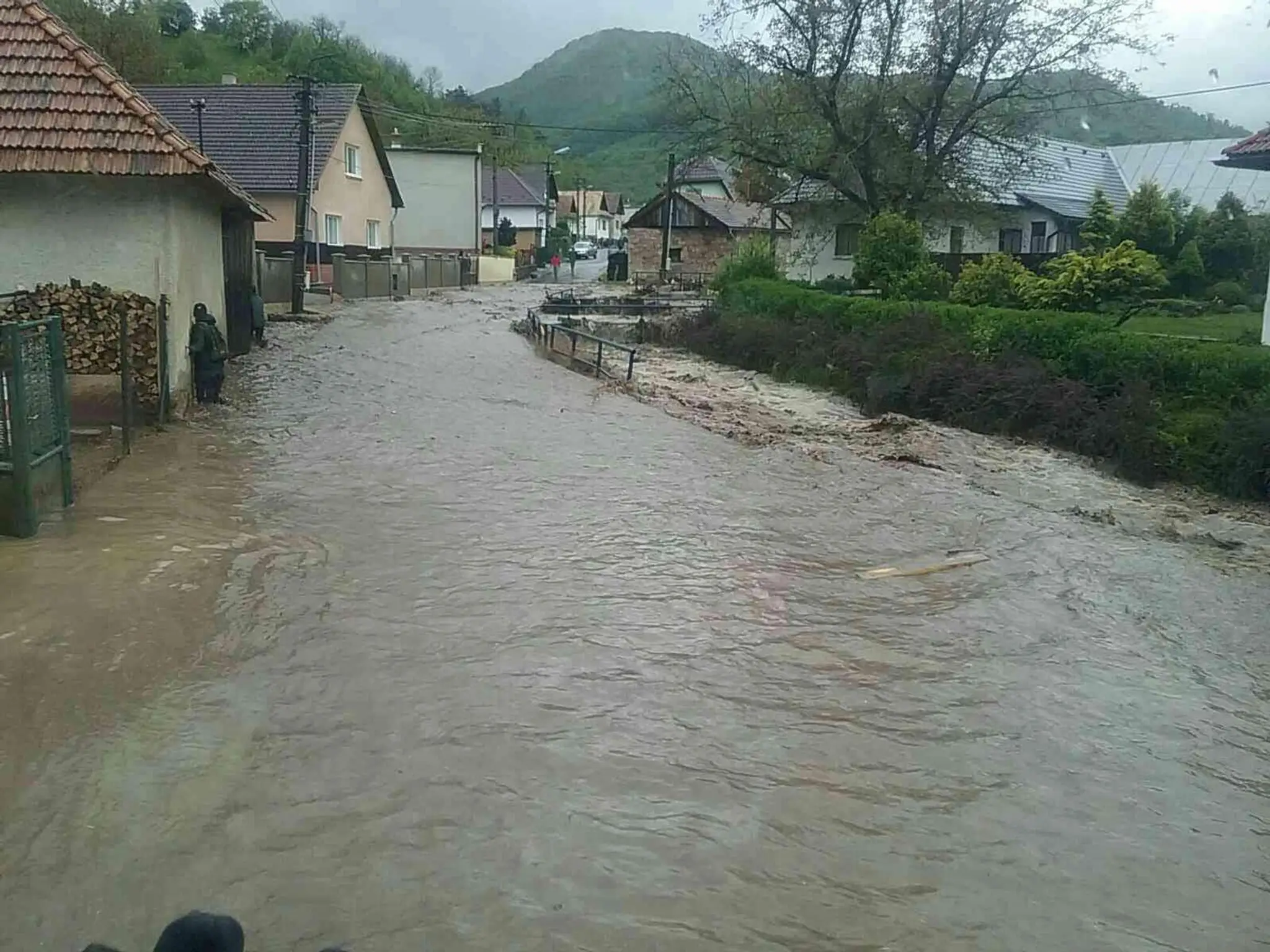 Povodeň v Rudne nad Hronom.