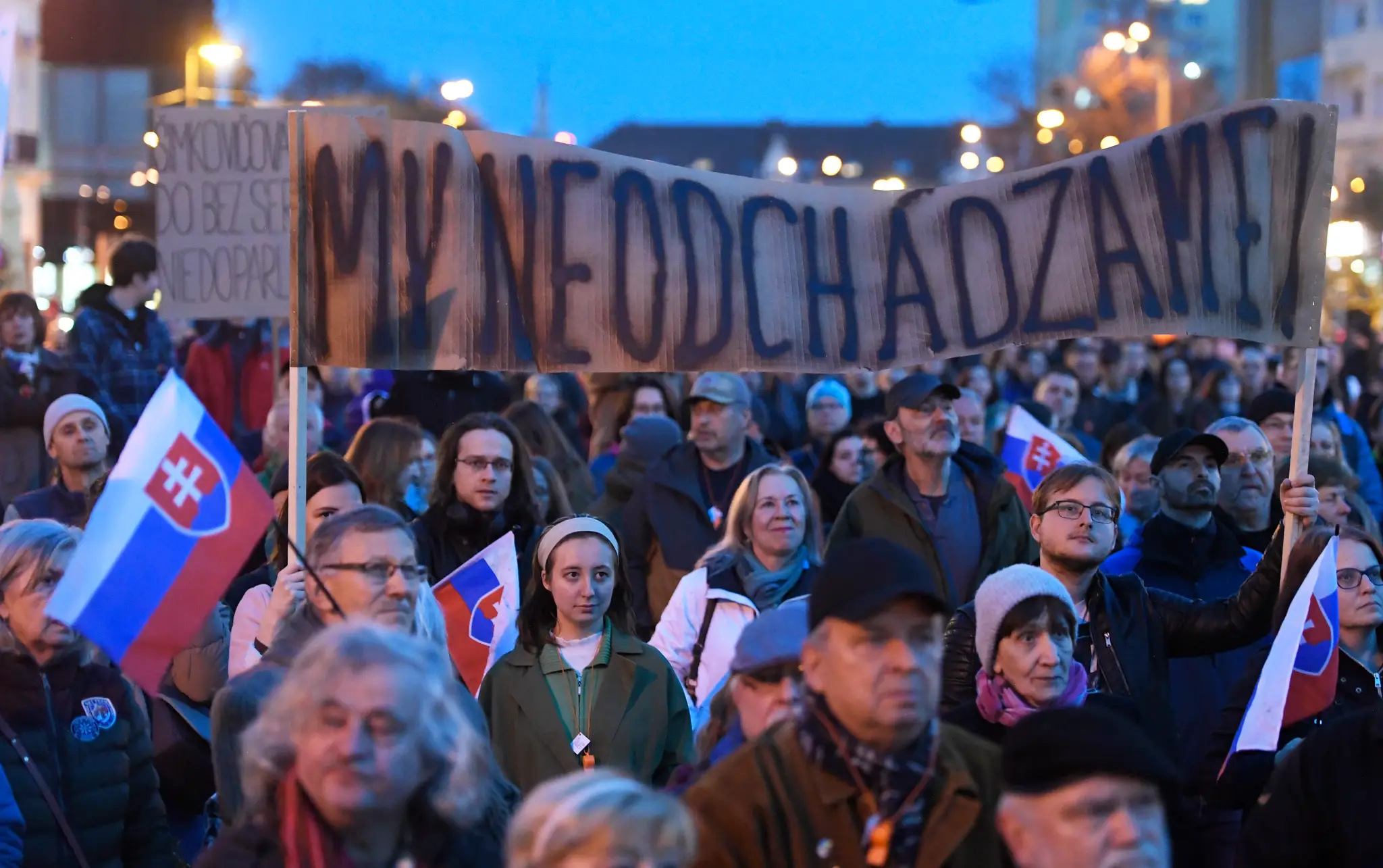 Archívna snímka z opozičných protestov.
