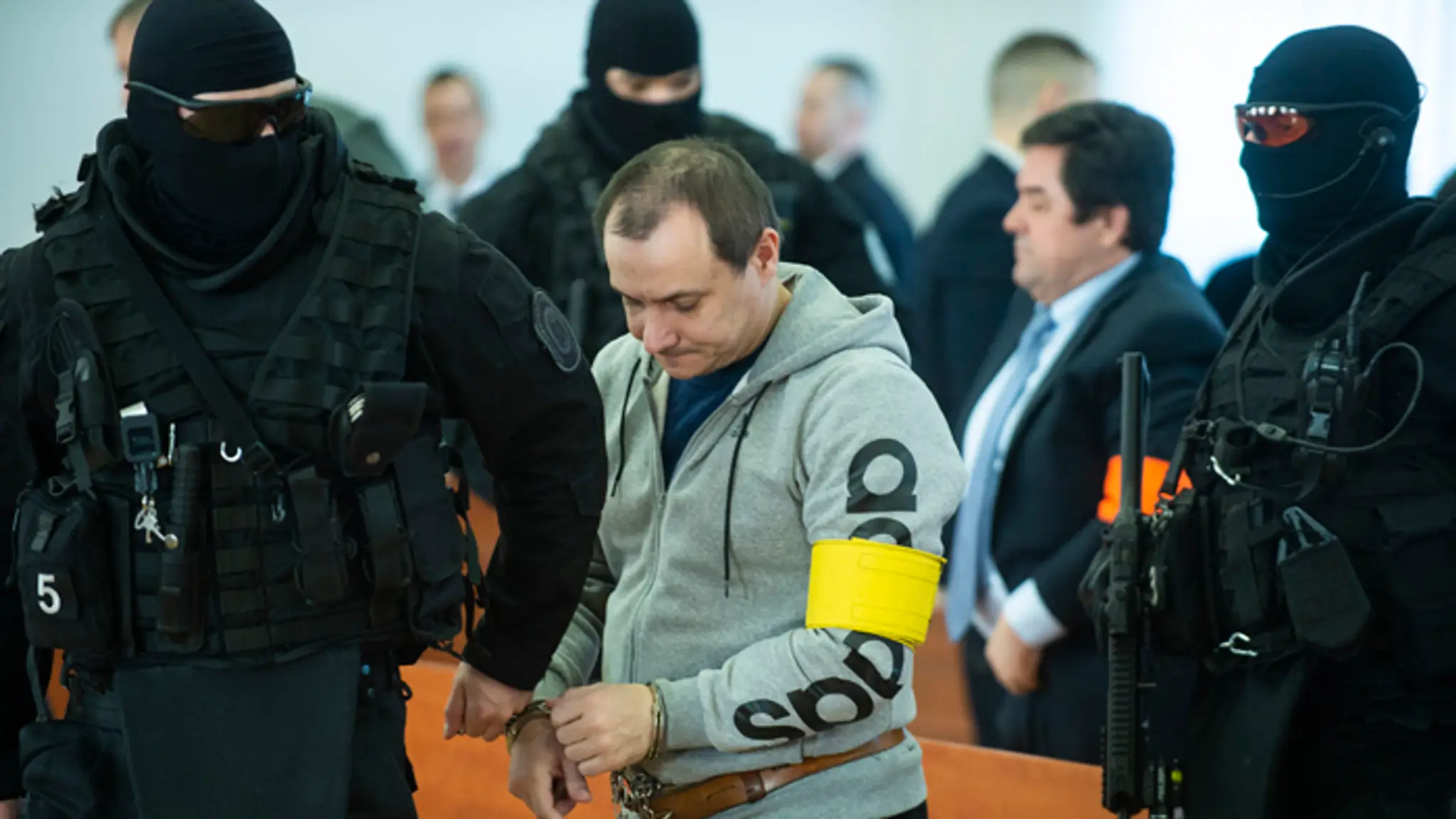 Obžalovaný Marian Kočner na sude v prípade vraždy Jána Kuciaka a jeho snúbenice.