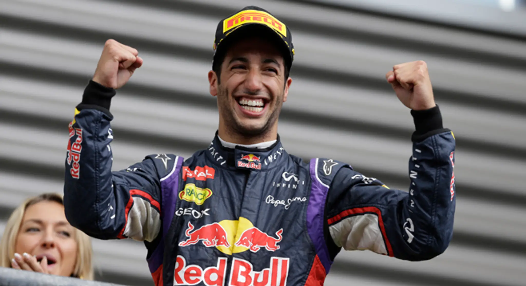 Daniel Ricciardo po víťazstve na VC Belgicka.