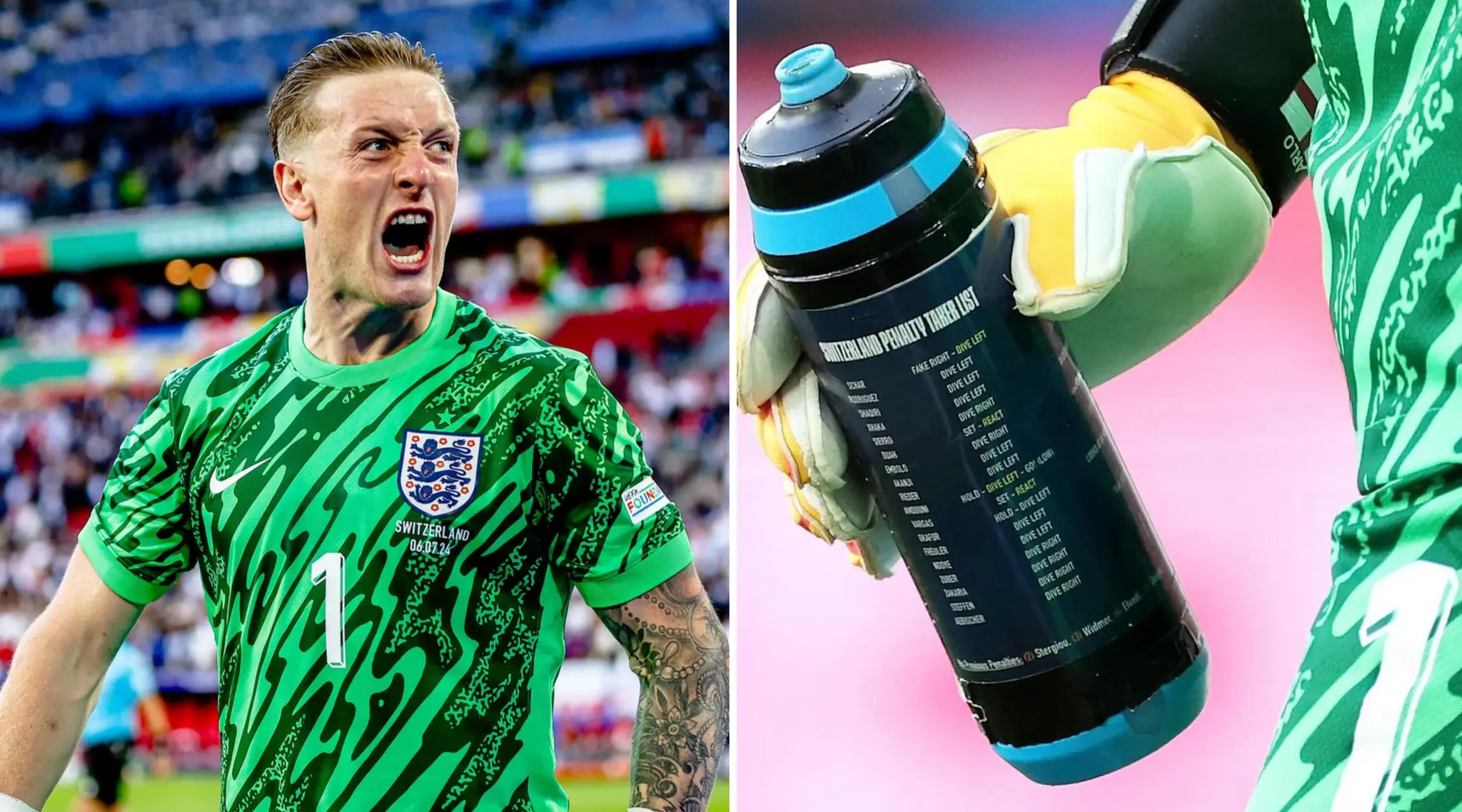Jordan Pickford a jeho magická fľaška.