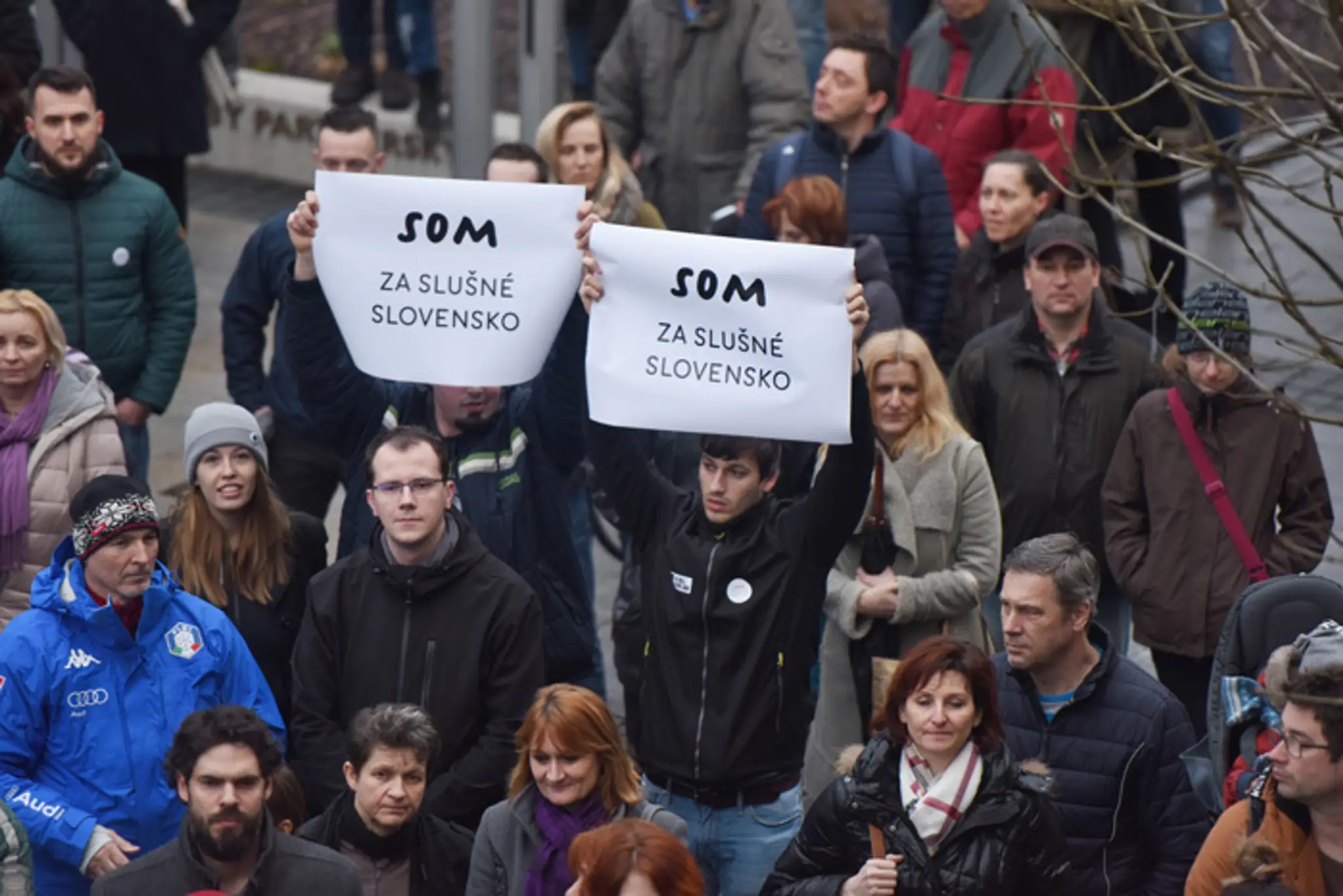 Protestné zhromaždenie Za slušné Slovensko v Trnave.