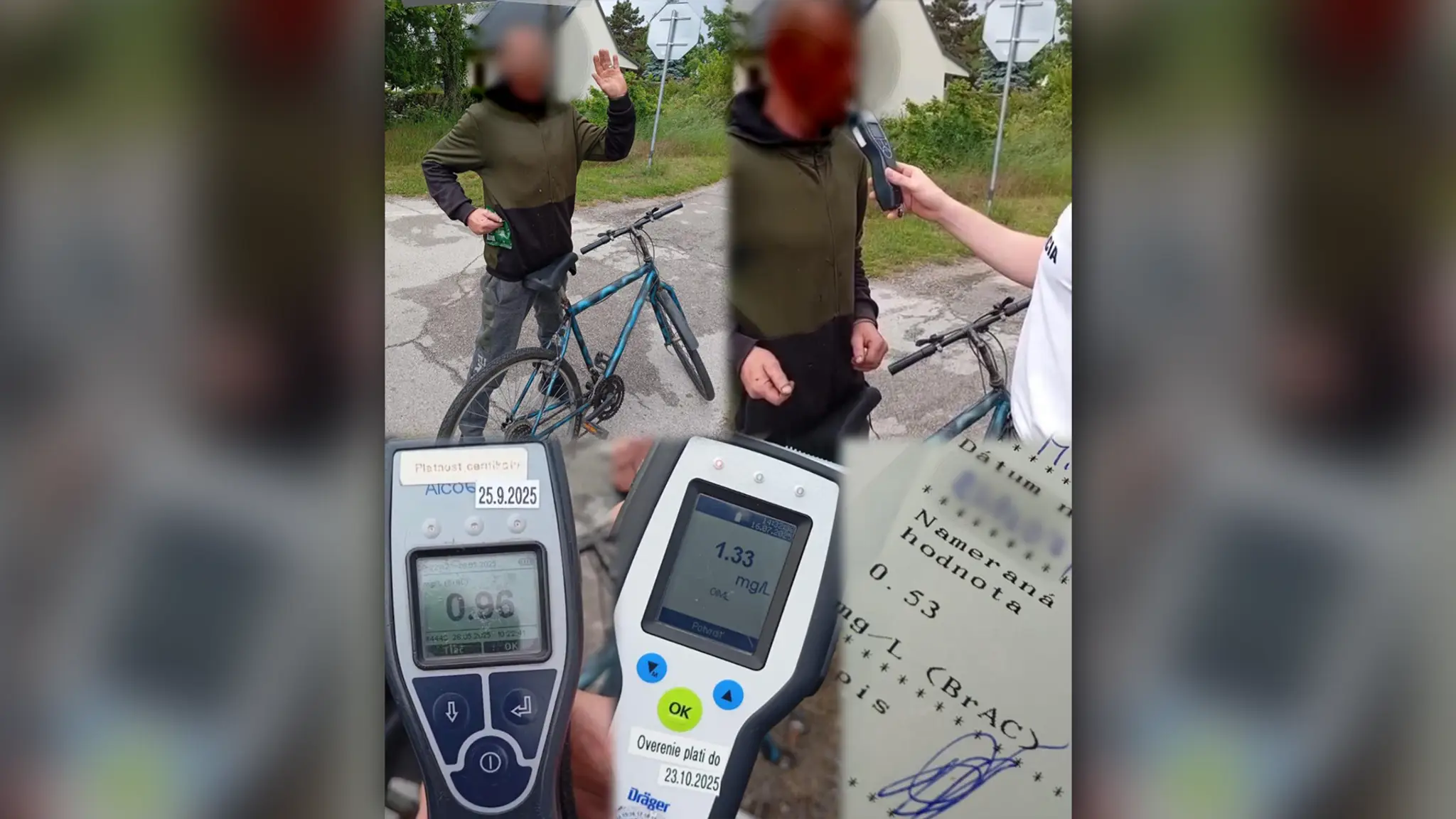 Nafúkal na bicykli