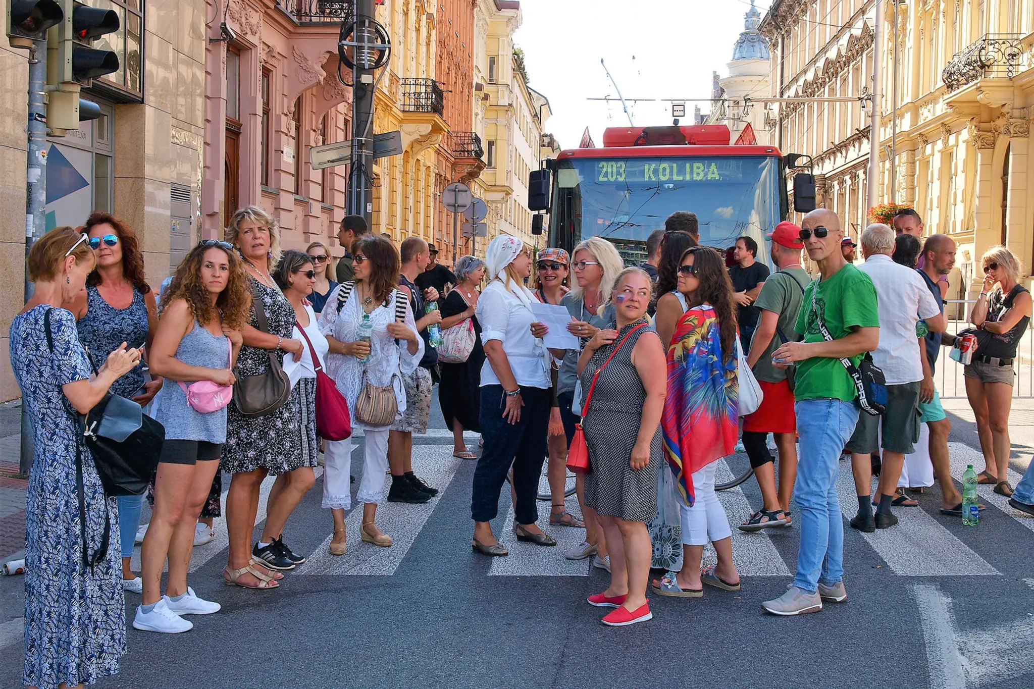 Účastníci protestného zhromaždenia proti opatreniam vlády.