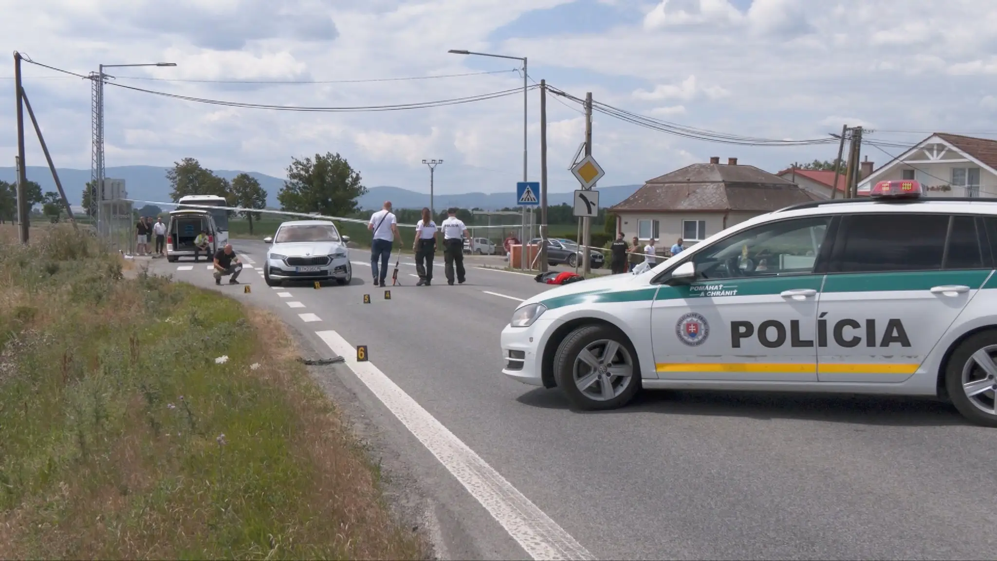 Záber z miesta nehody.