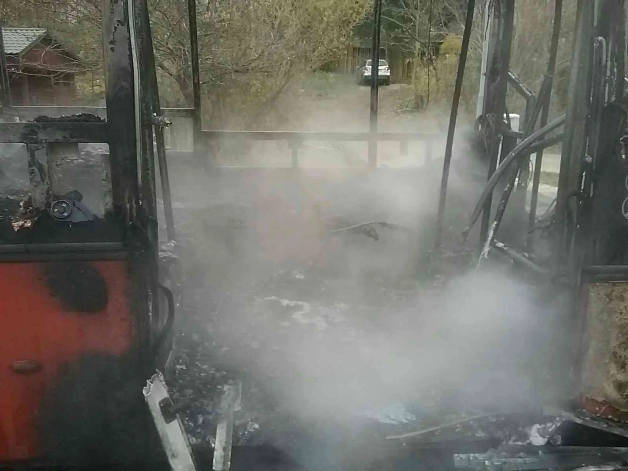 Požiar autobusu MHD v Bratislave.
