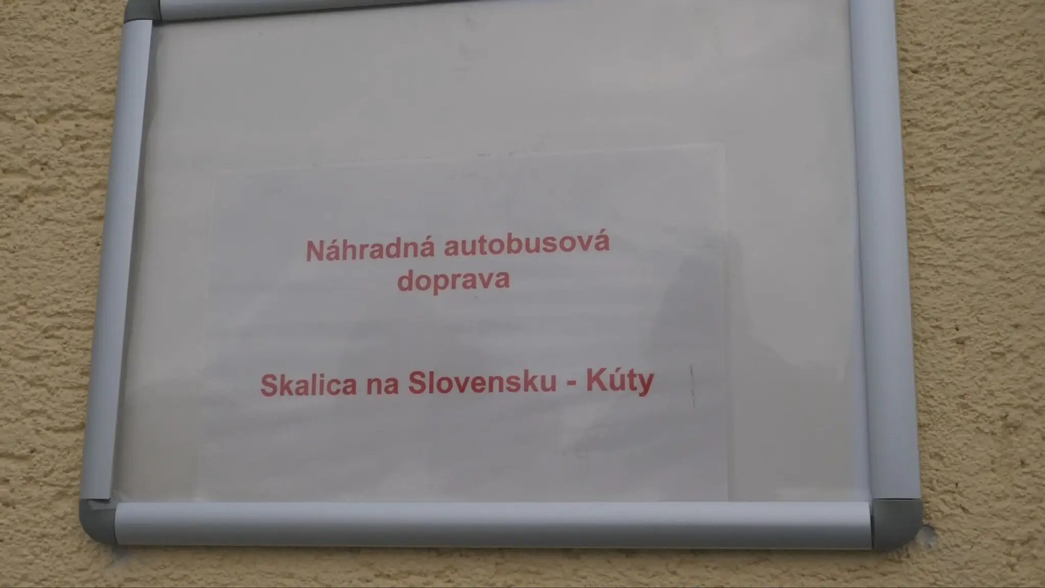 Oznam o náhradnej autobusovej doprave