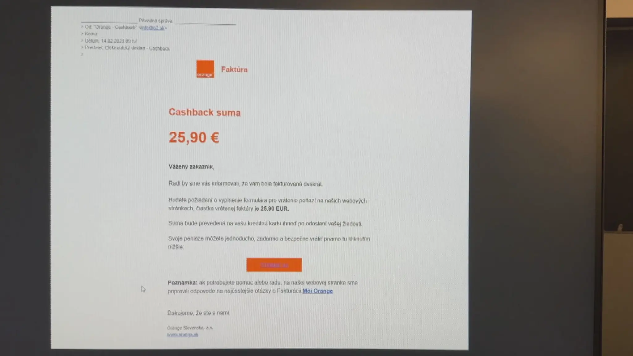 Podvodný mail.