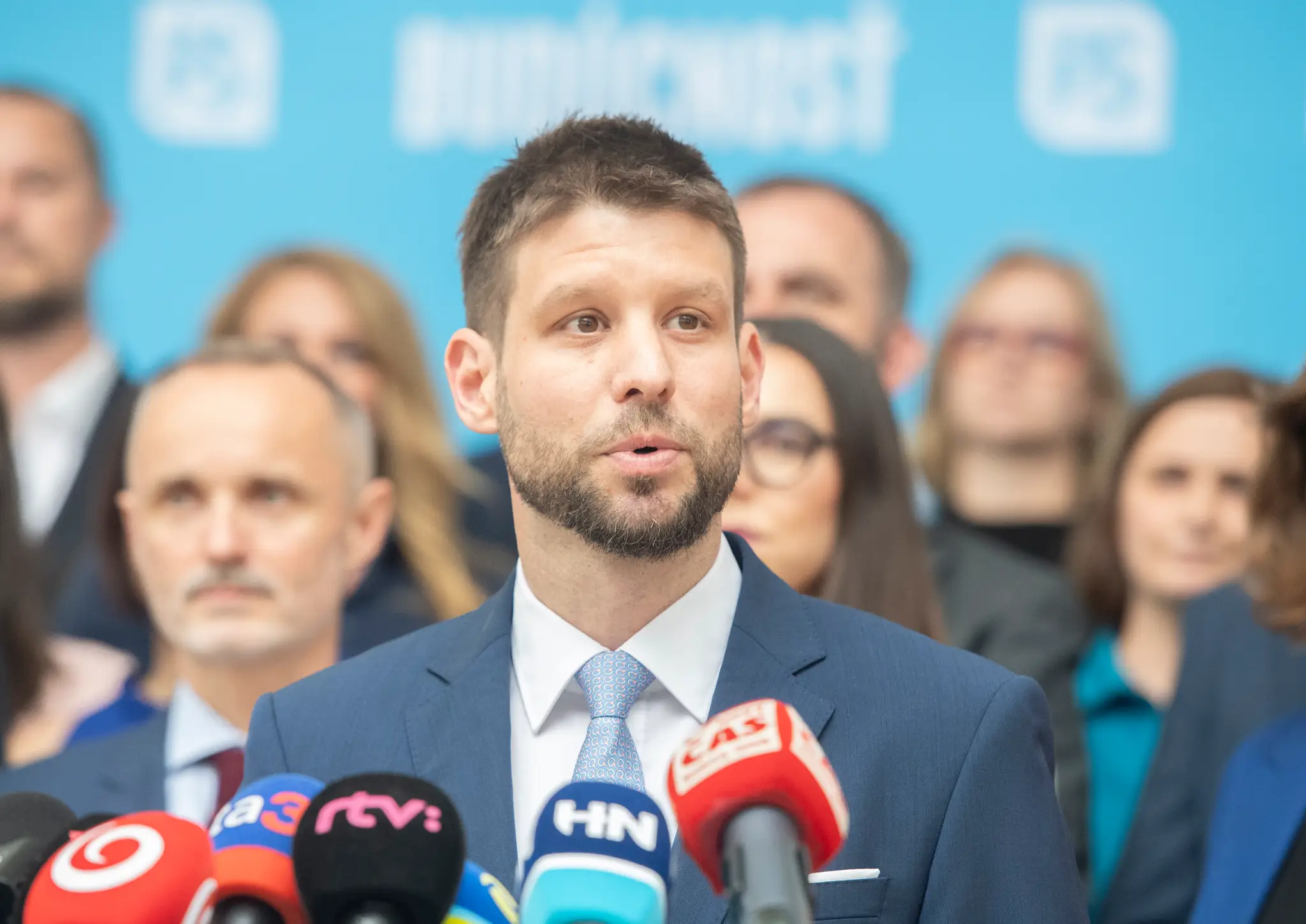 Na snímke predseda hnutia Progresívne Slovensko Michal Šimečka