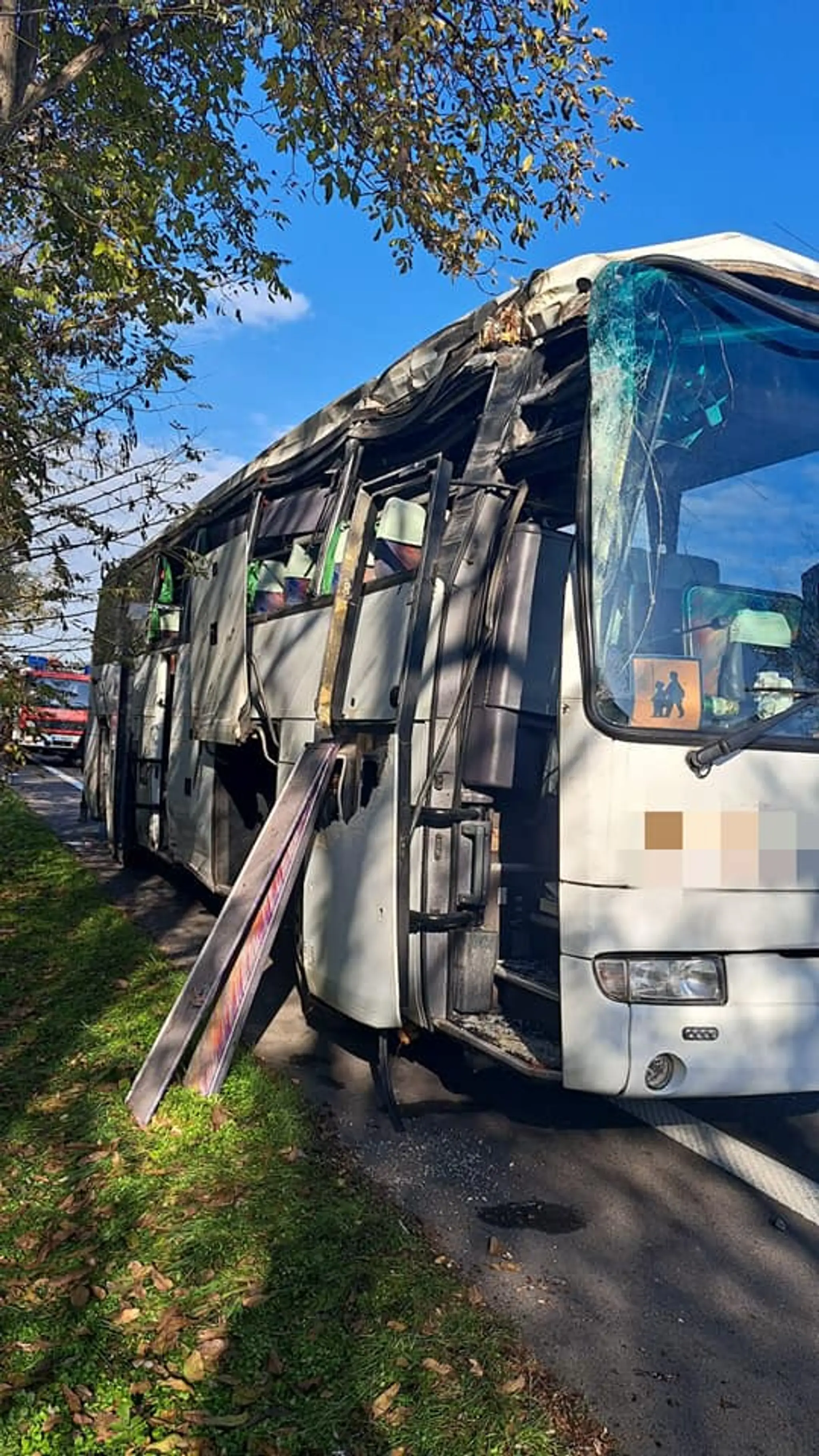 Nehoda autobusu.