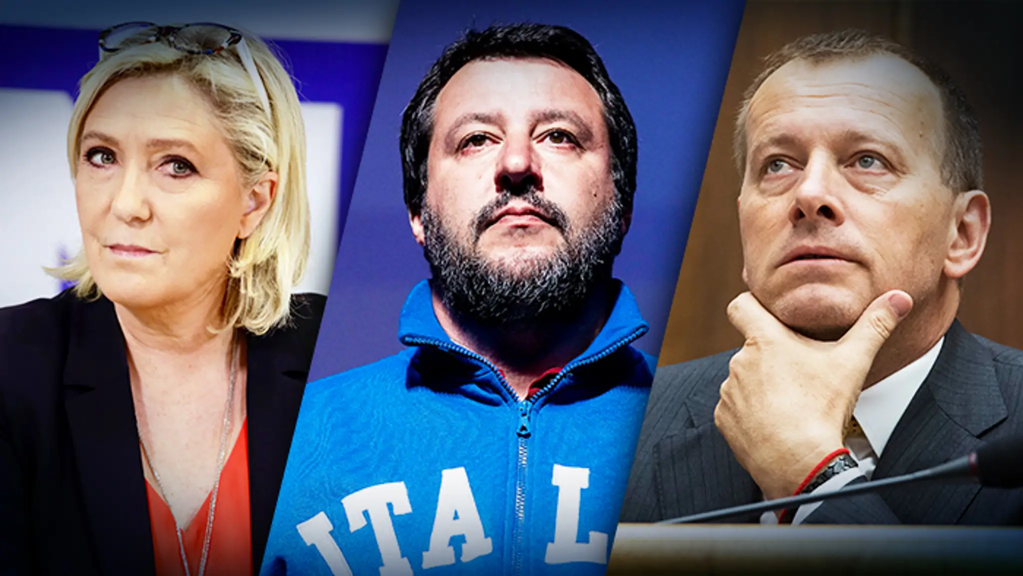 Sprava Briti Mike Hammond a Robert Dowd oslavujú gól proti Nemecku na MS 2019.