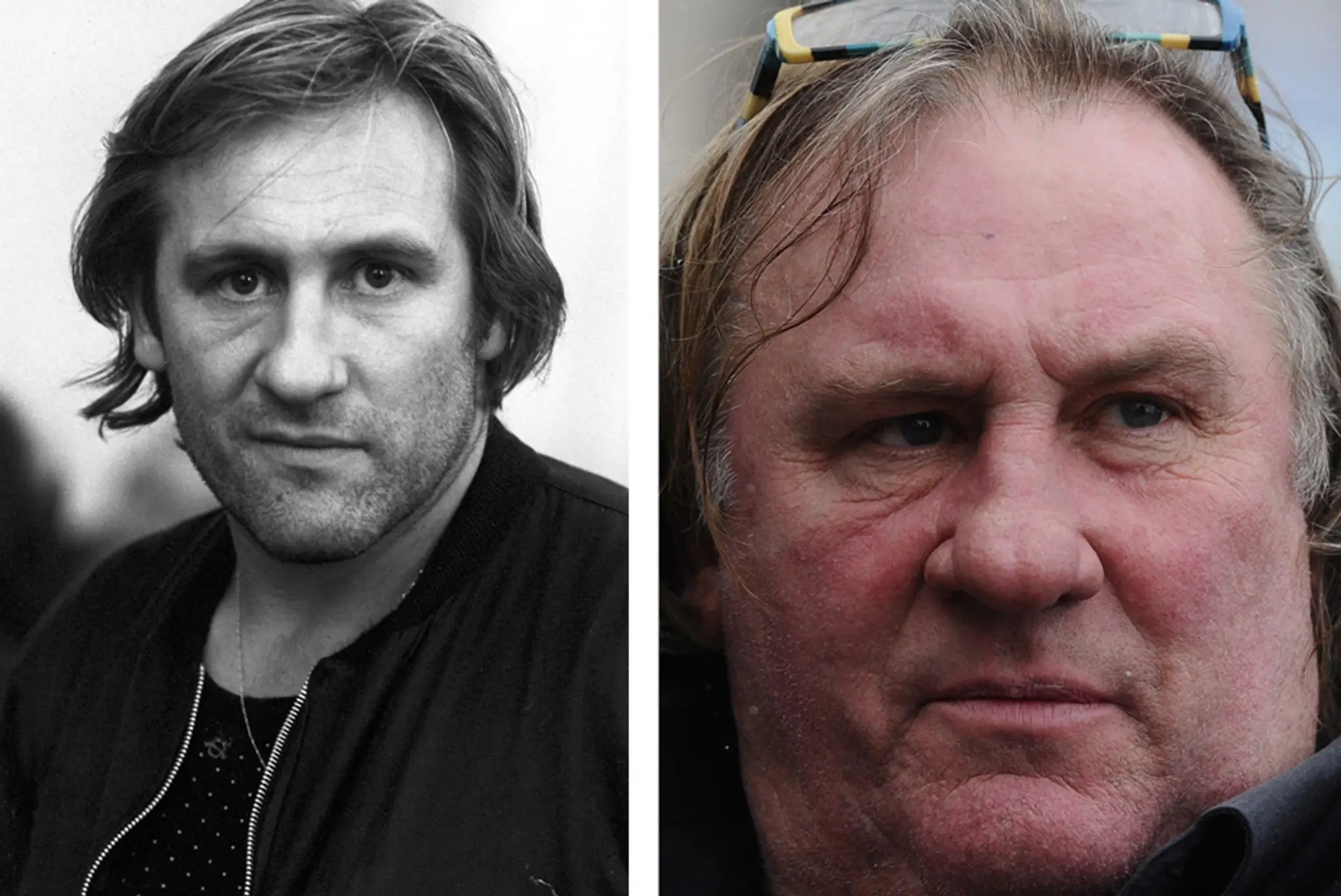 Gérard Depardieu kedysi a dnes.