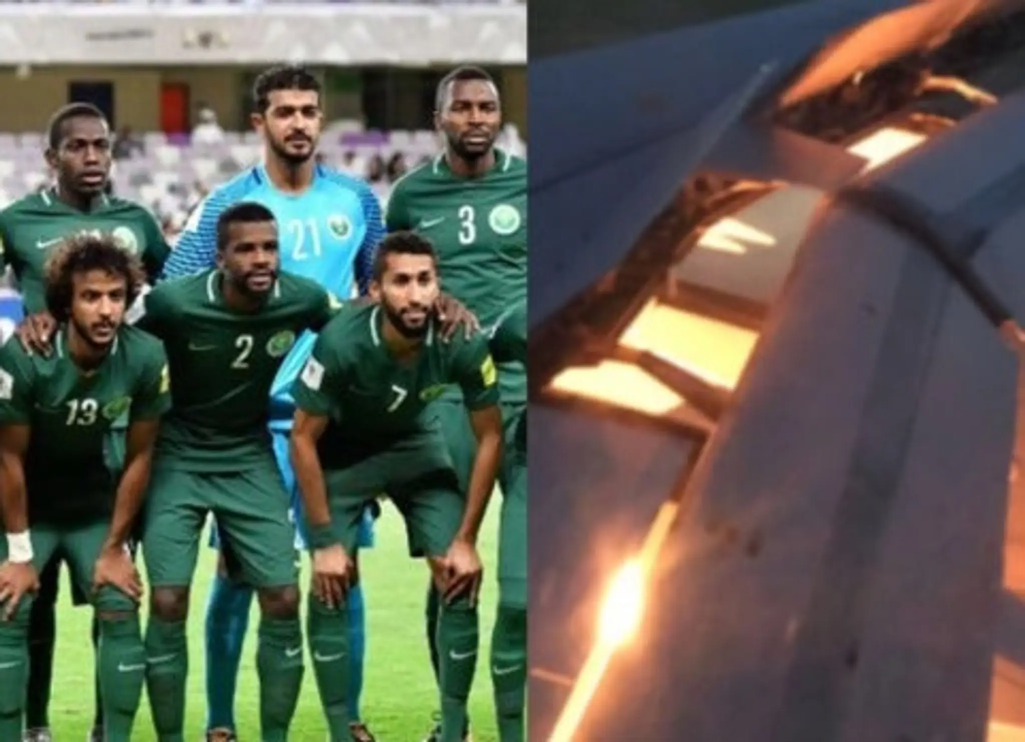 Lietadlo s futbalistami zo Saudskej Arábie horelo