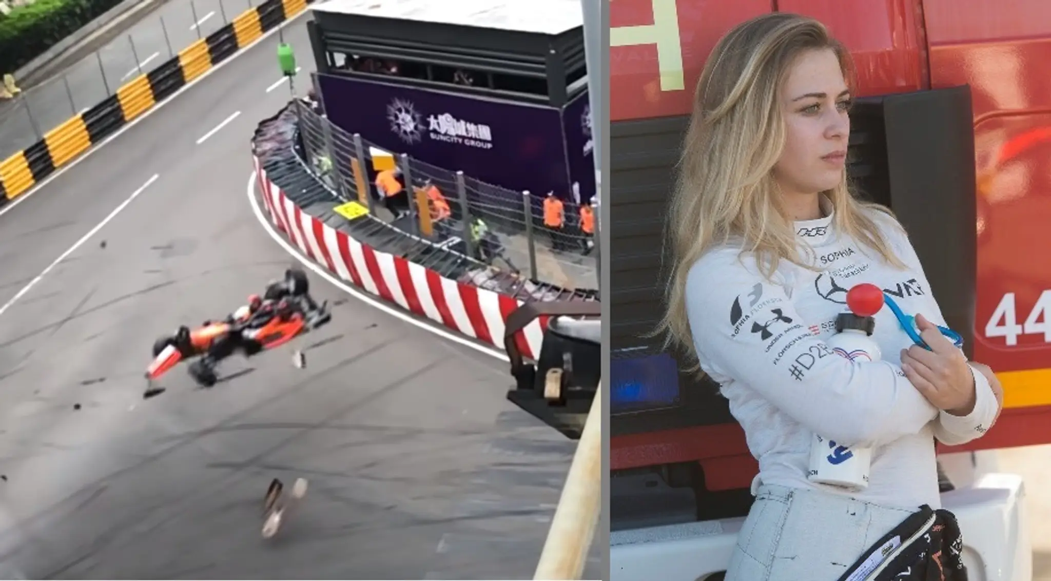 Nemecká pilotka Formuly 3 Sophia Flörschová prežila ťažkú haváriu na okruhu v Makau.