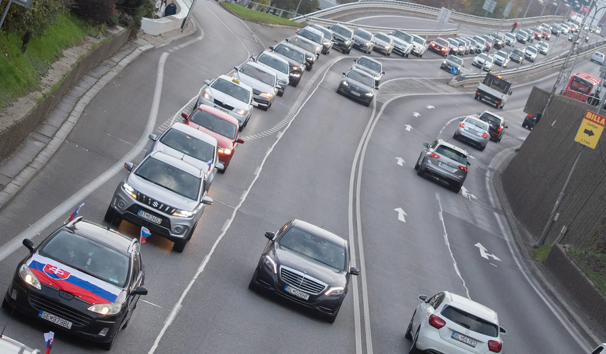 Autoprotest strany Smer-SD v Bratislave