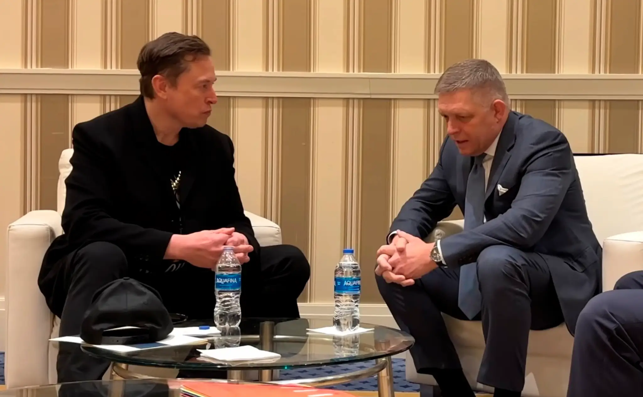 Elon Musk a Robert Fico na stretnutí vo Washingtone.