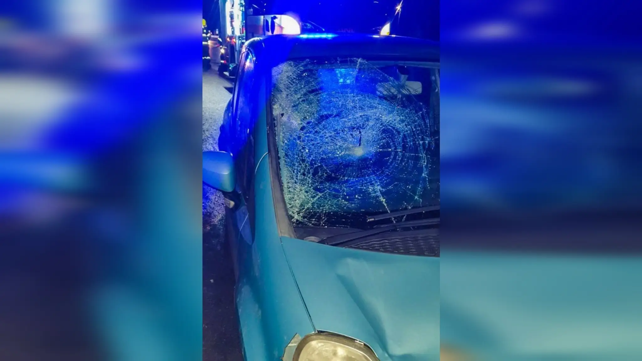 Auto po zrážke.