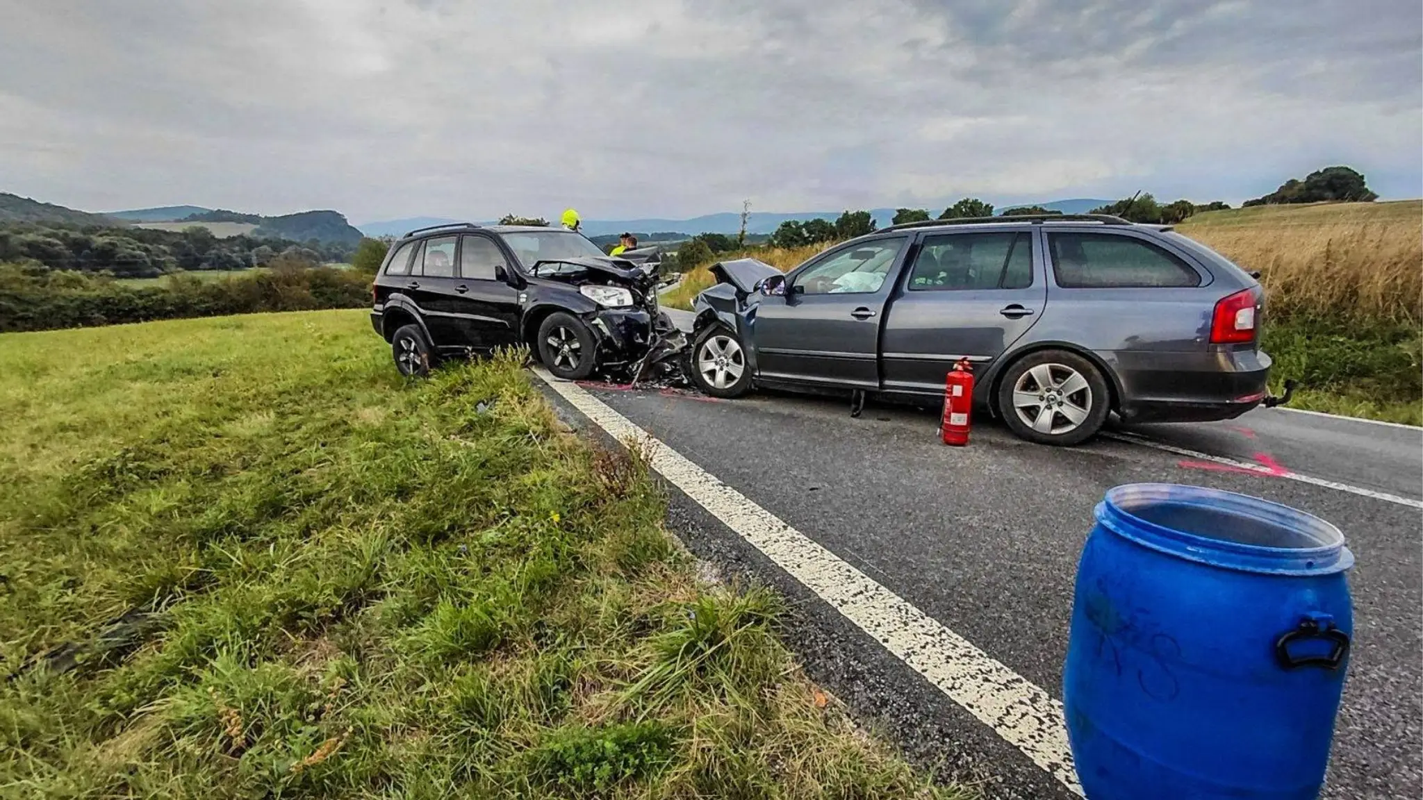 Čelná zrážka na ceste z Moldavy nad Bodvou smerom na Jasov.
