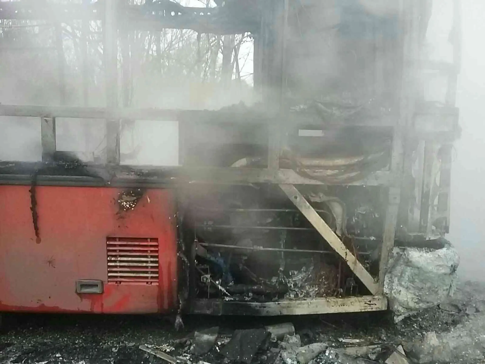 Požiar autobusu MHD v Bratislave.