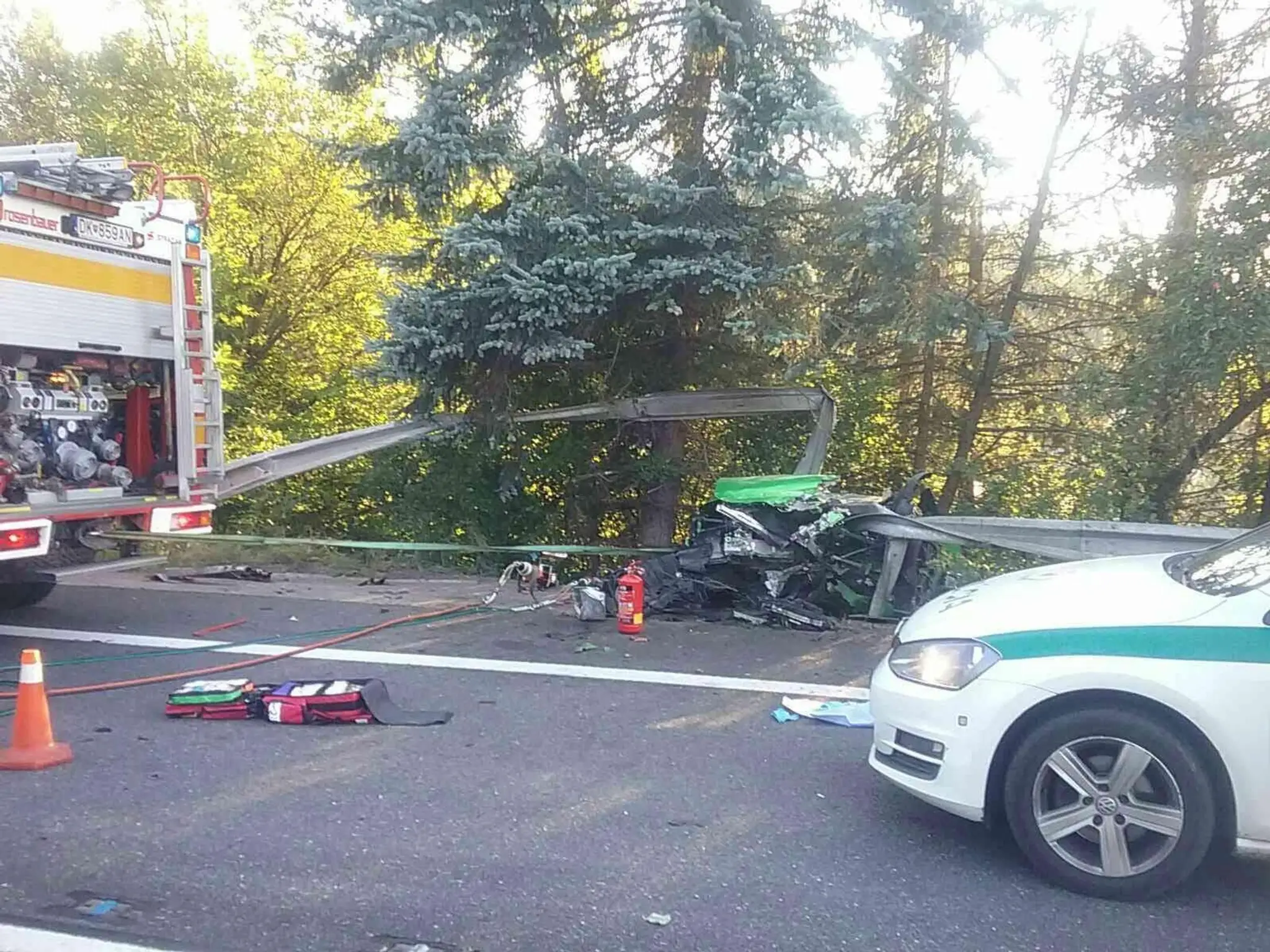 Nehoda Lamborghini v Dolnom Kubíne.