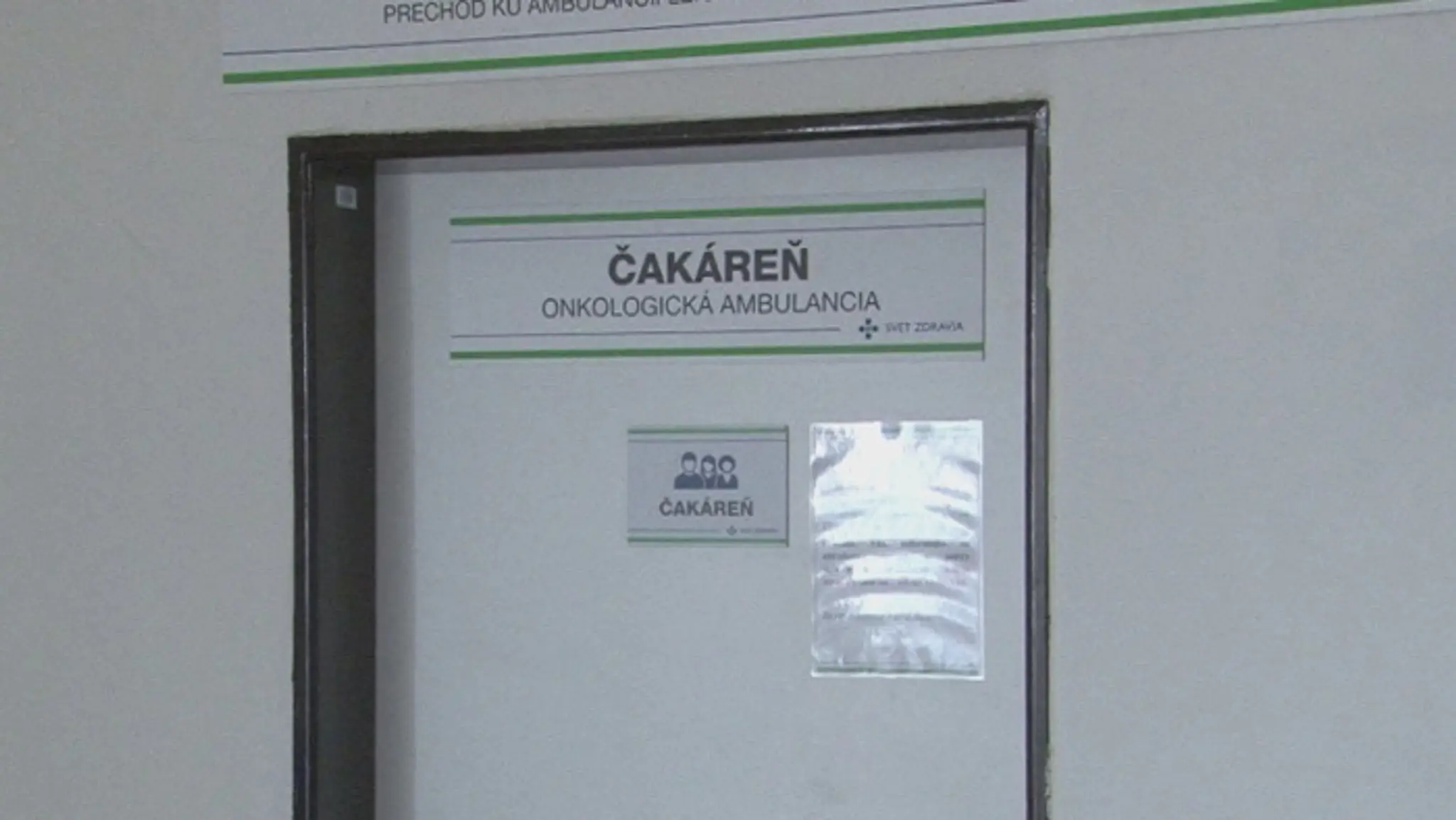 Dvera onkologickej ambulancie v Spišskej Novej Vsi, ktorú zatvorili.