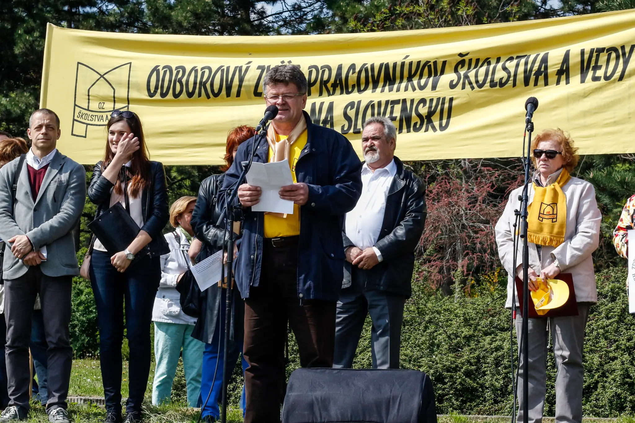 Protest učiteľov v Bratislave