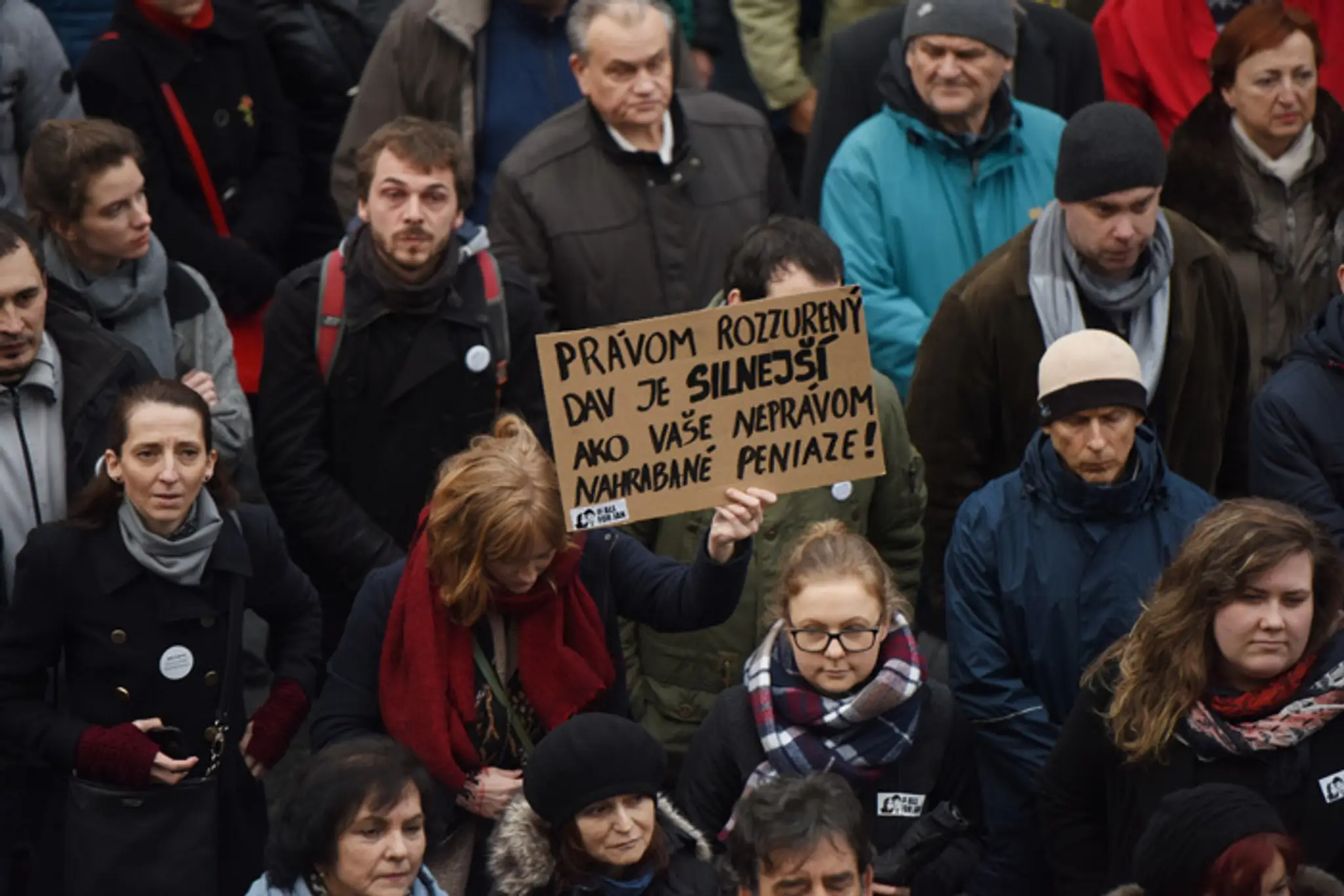 Protestné zhromaždenie Za slušné Slovensko v Trnave.