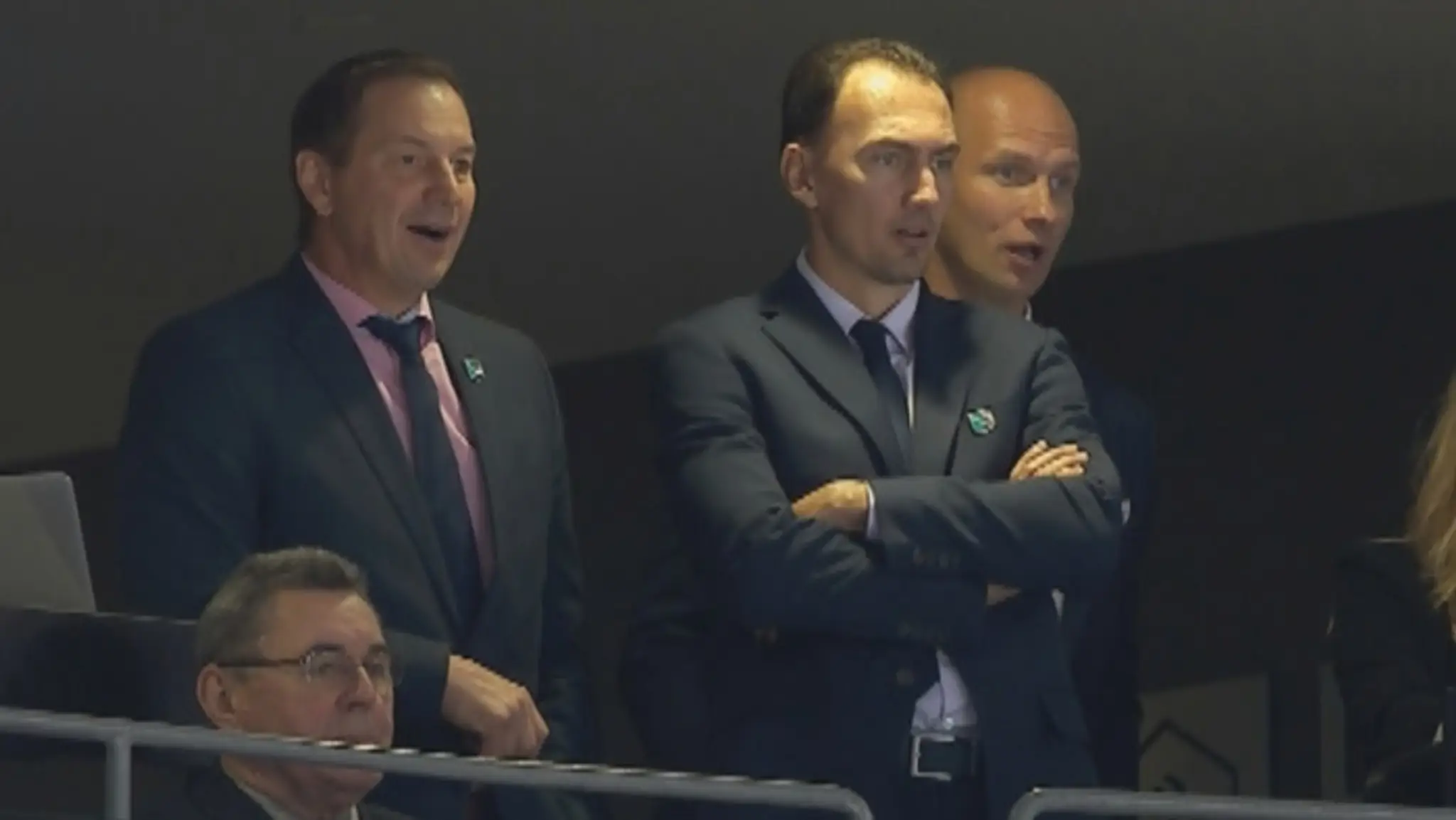 Peter Bondra, Miroslav Šatan a Martin Štrbák na Svetovom pohári v Toronte.
