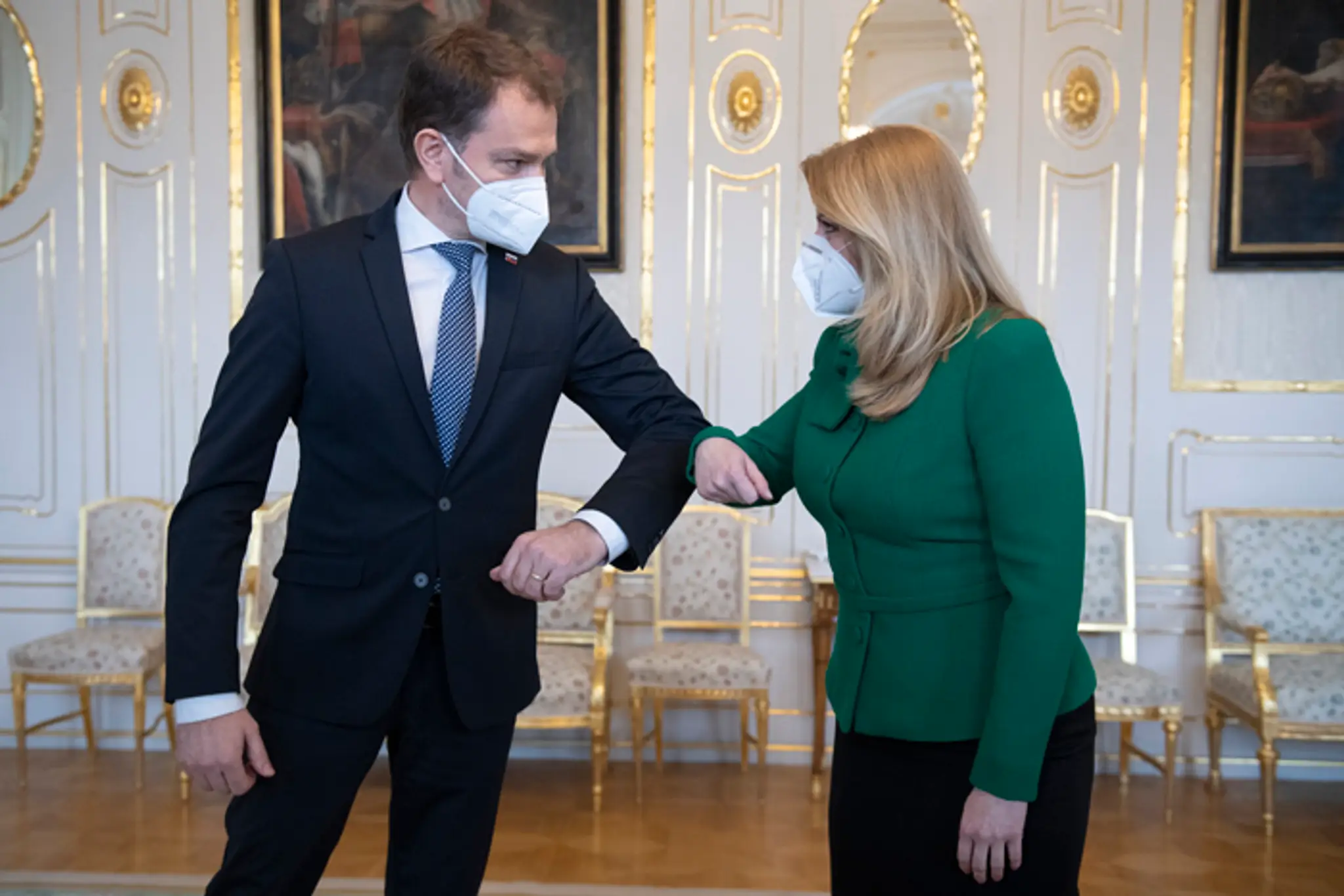 Premiér Igor Matovič a prezidentka Zuzana Čaputová.