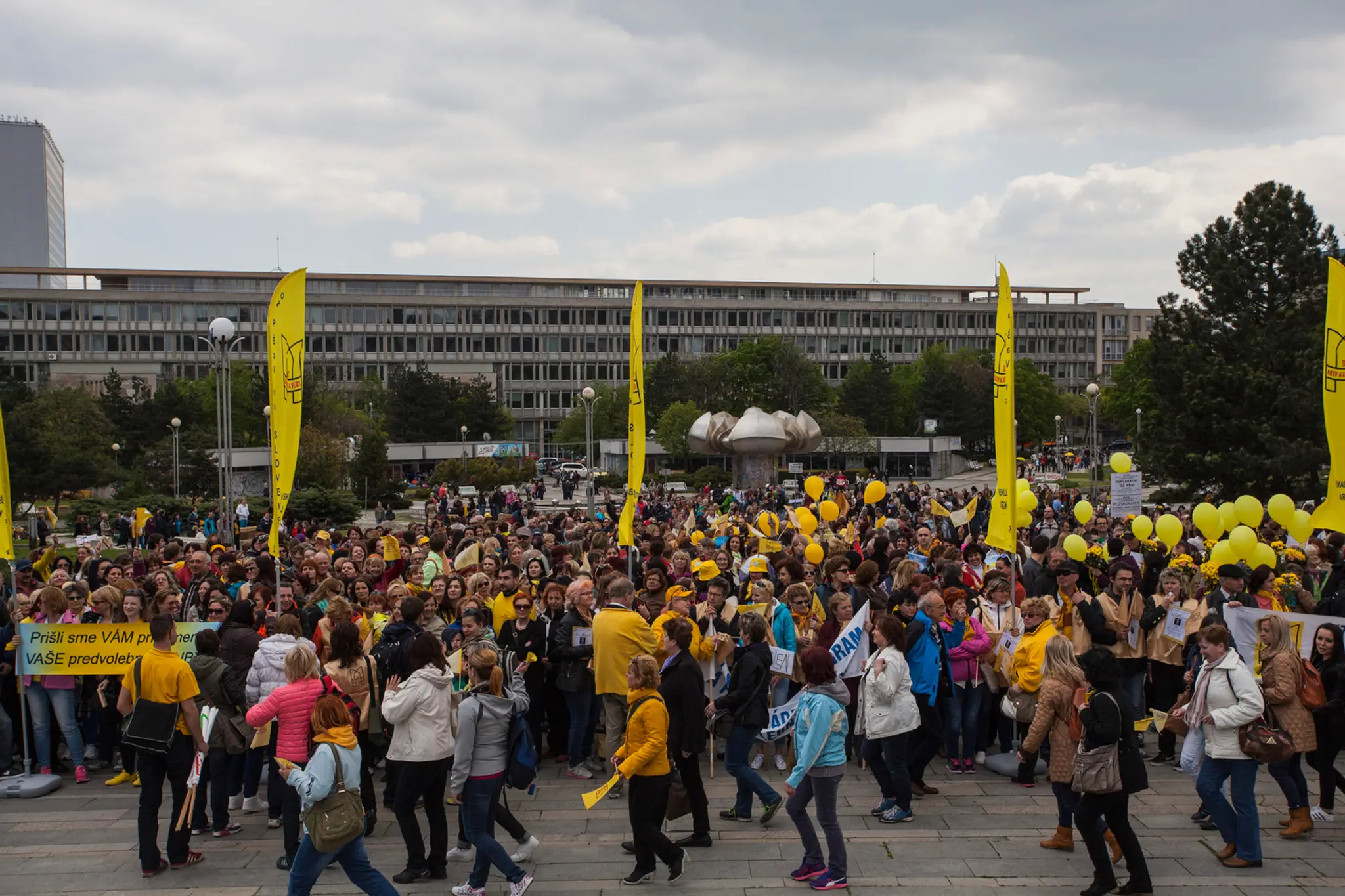 Protest učiteľov v Bratislave