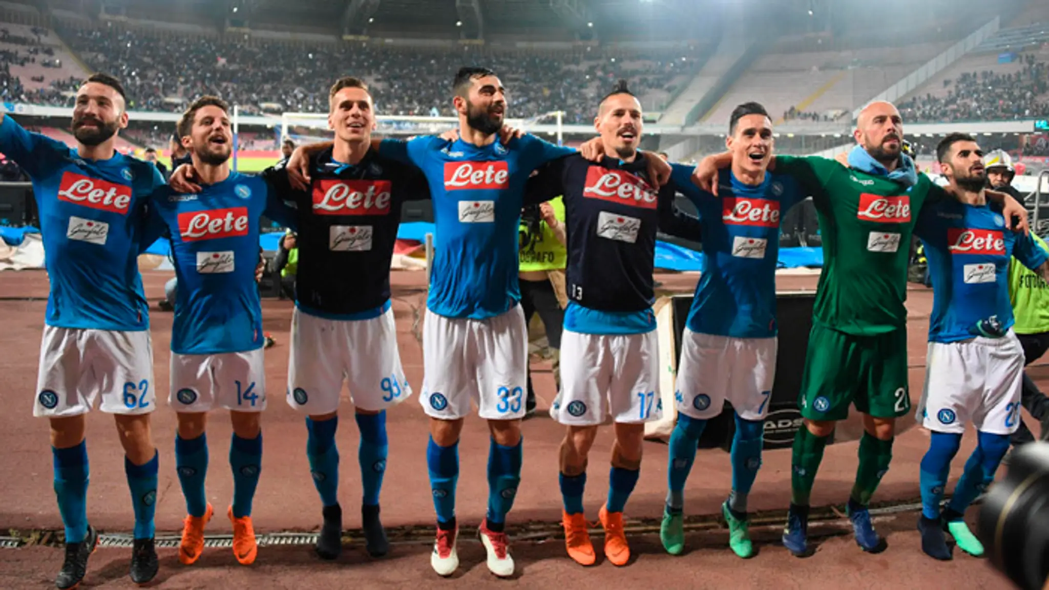 Marek Hamšík so spoluhráčmi z SSC Neapol.