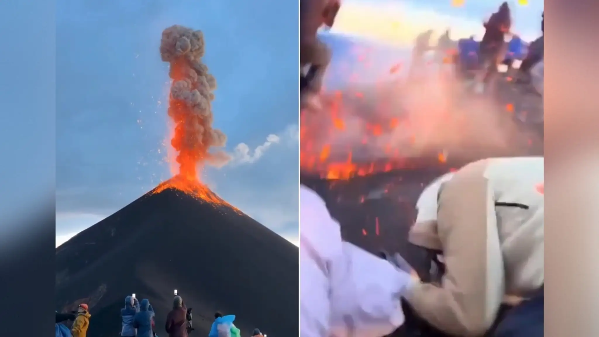 Sopka Fuego prekvapila turistov náhlym výbuchom.