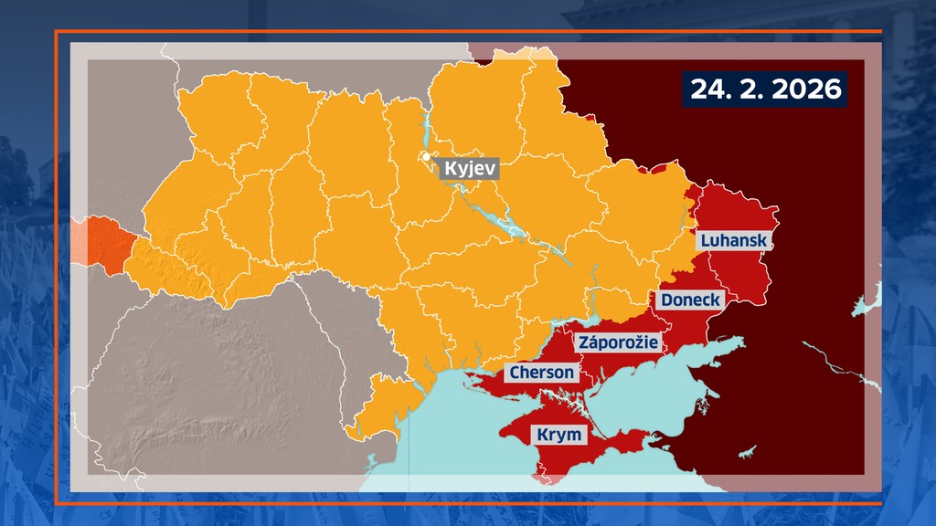 Mapa okupovaných území - 24.2.2026