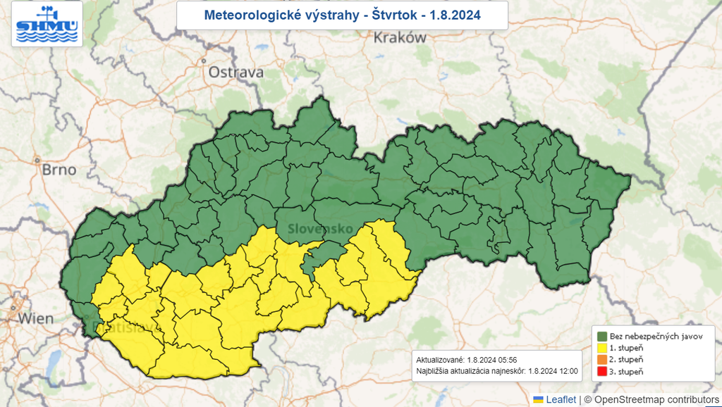 Vo štvrtok platí výstraha pred vysokými teplotami. 