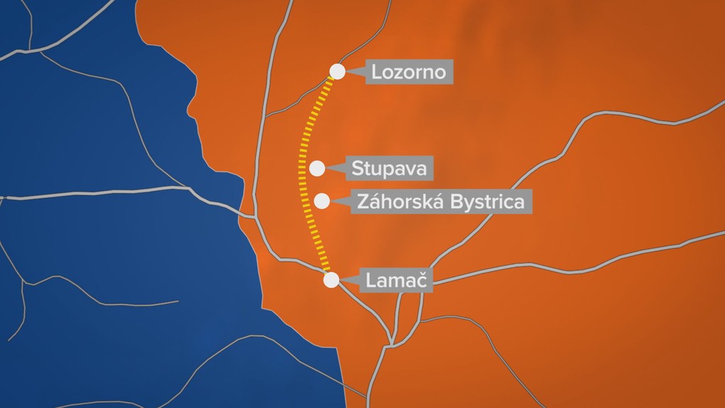 Mapa novej trate v Bratislave.