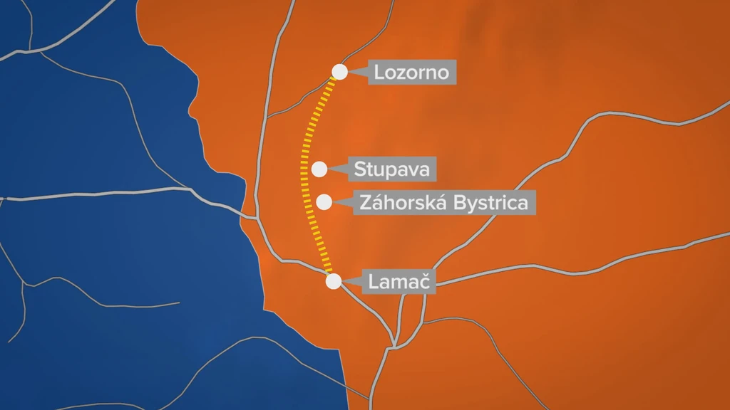 Mapa novej trate v Bratislave.